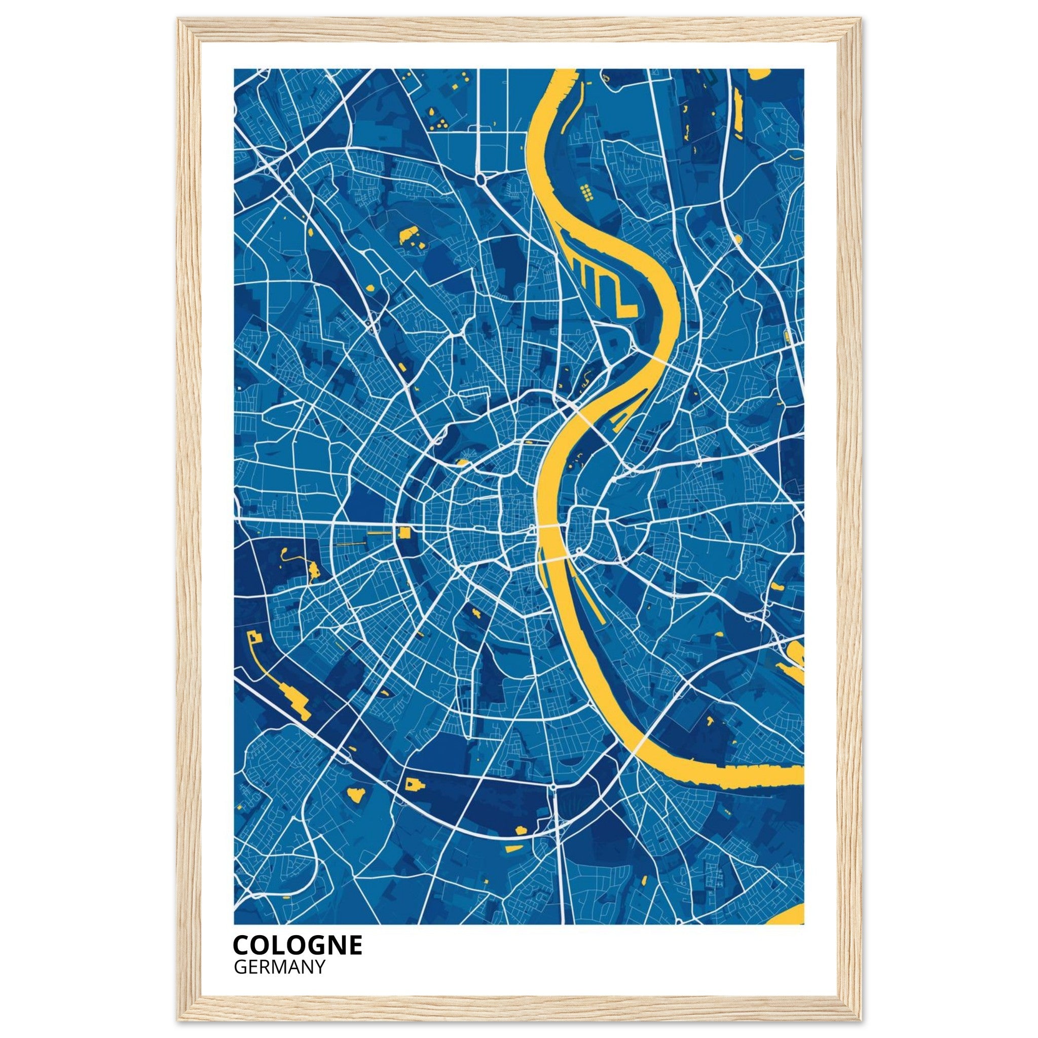Cologne Germany City Map Poster | Custom Map Art Print - Ink And Atlas
