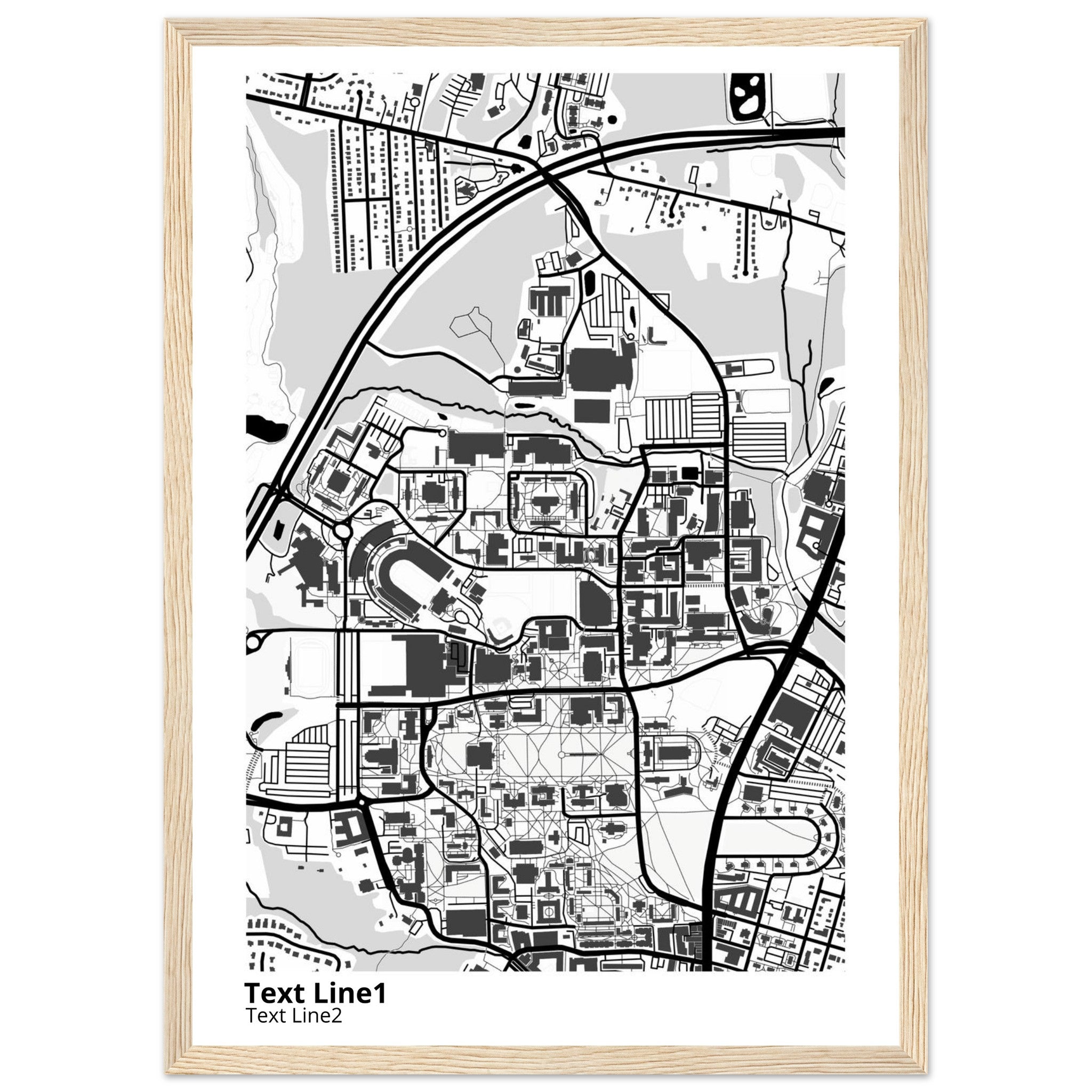 university of maryland college park campus map poster