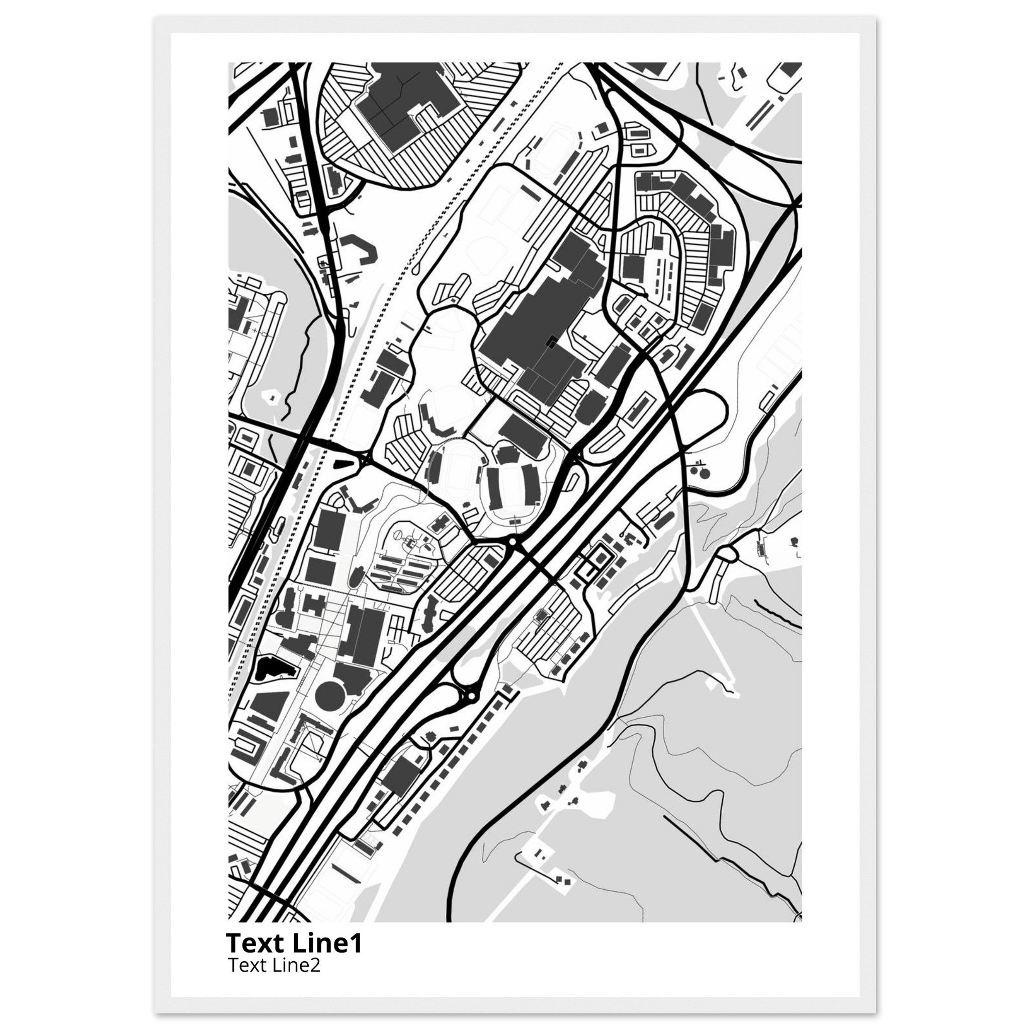Liberty University Virginia Campus Map Poster | Graduation Gift - Ink And Atlas