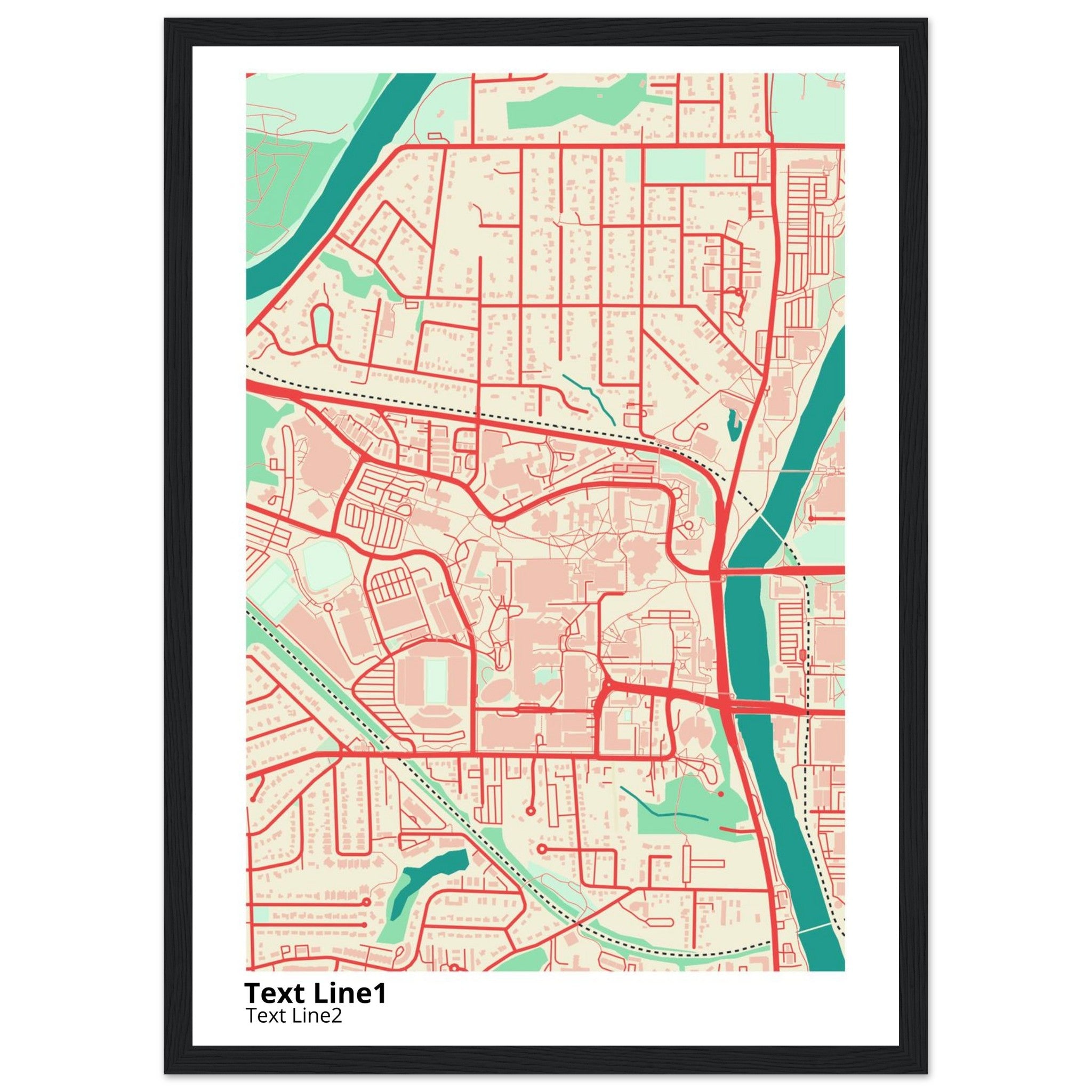 university of iowa campus map poster