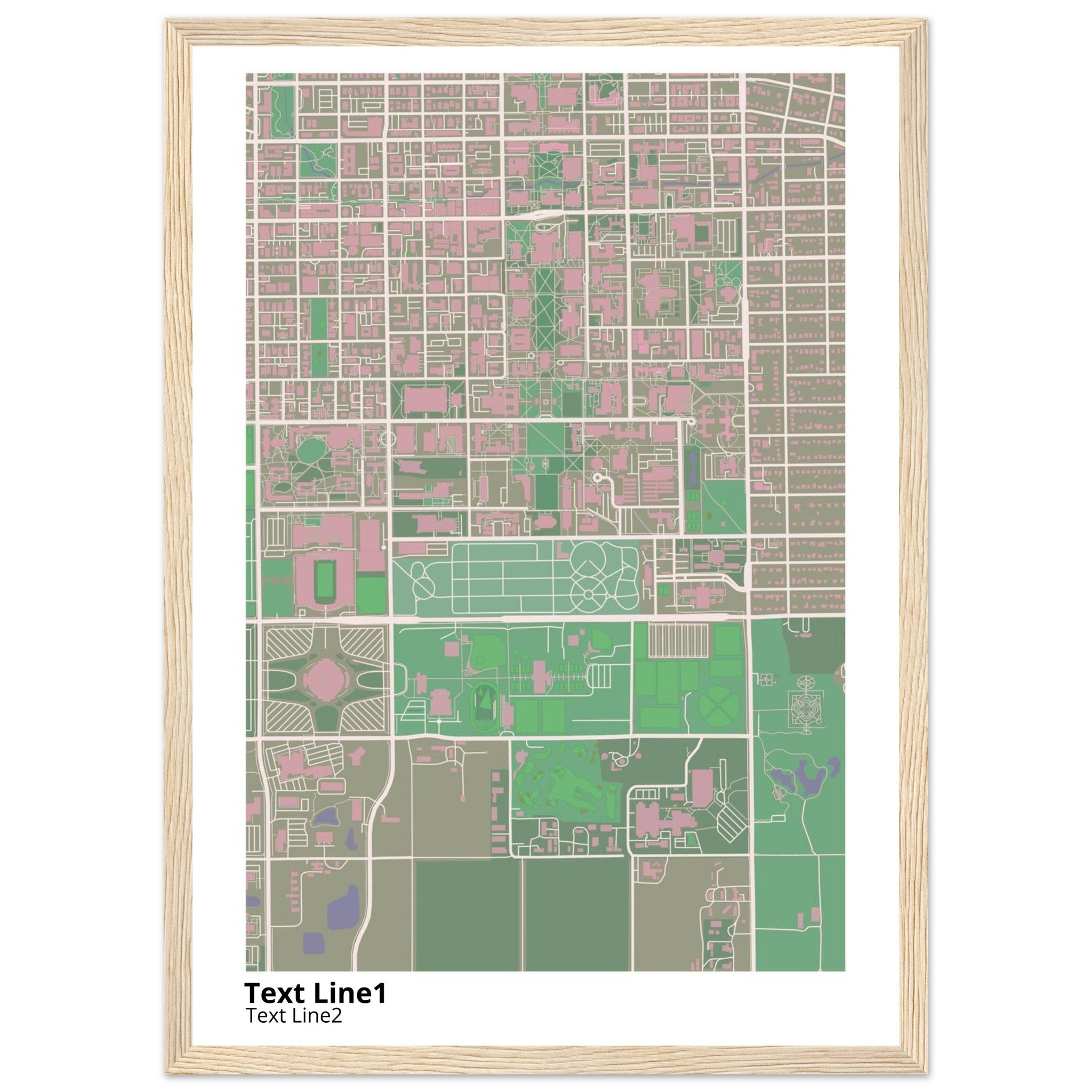 university of illinois urbana champaign campus map poster