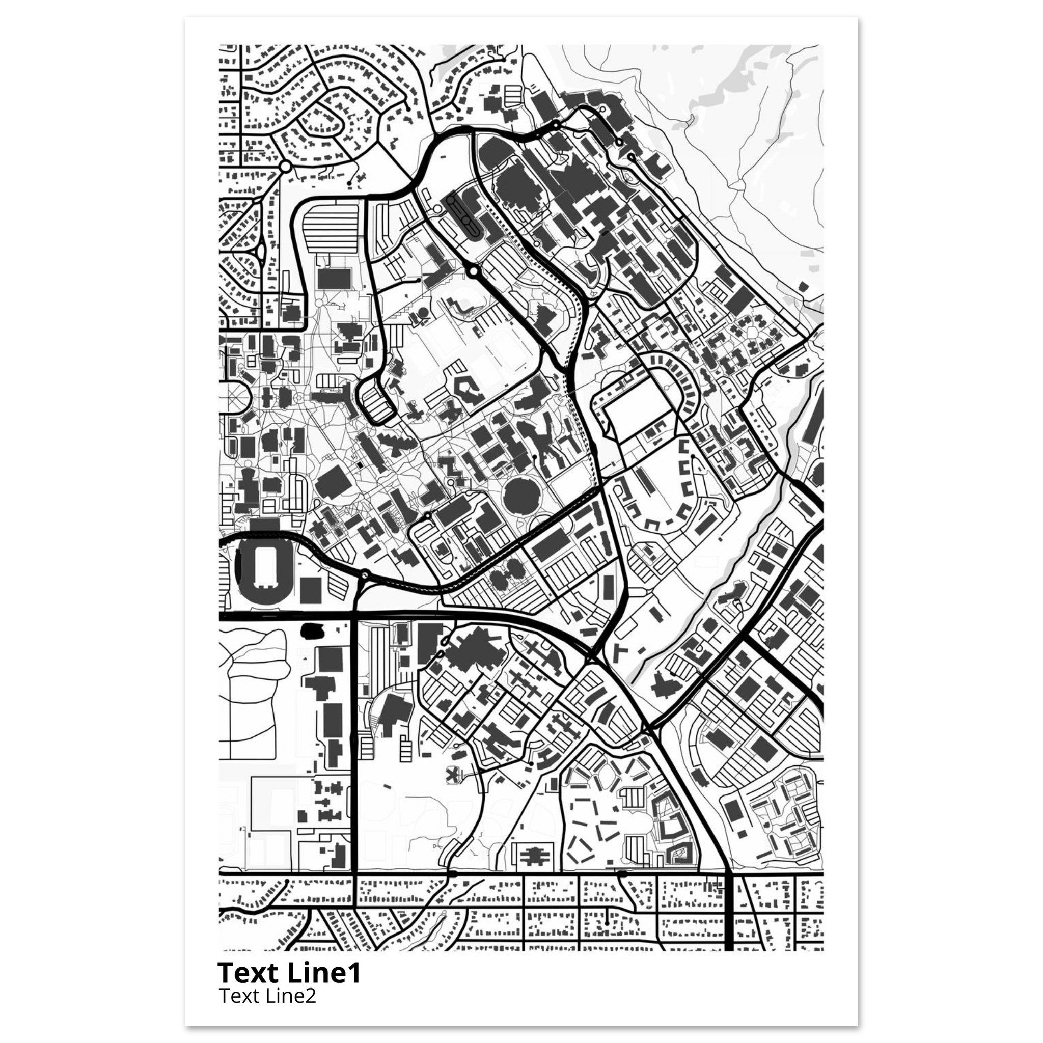 University of Utah Campus Map Poster | Graduation Gift - Ink And Atlas