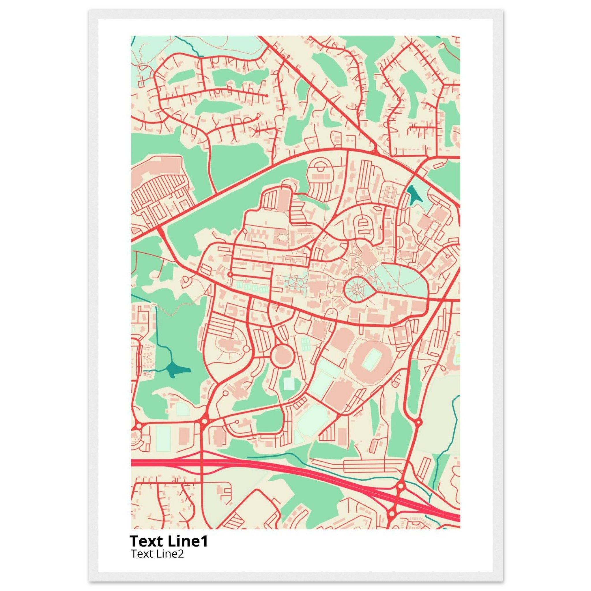 university of mississippi campus map poster