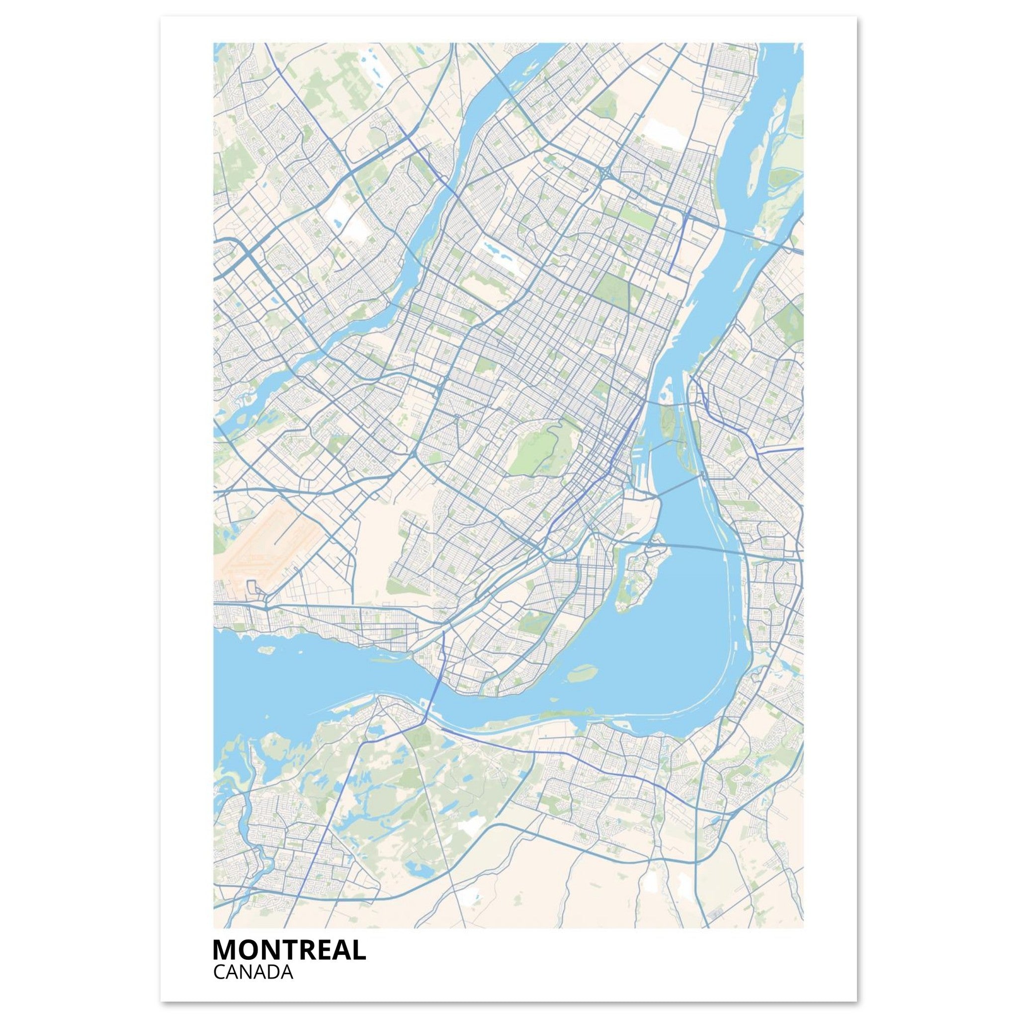 Montreal Canada City Map Poster | Custom Map Art Print - Ink And Atlas