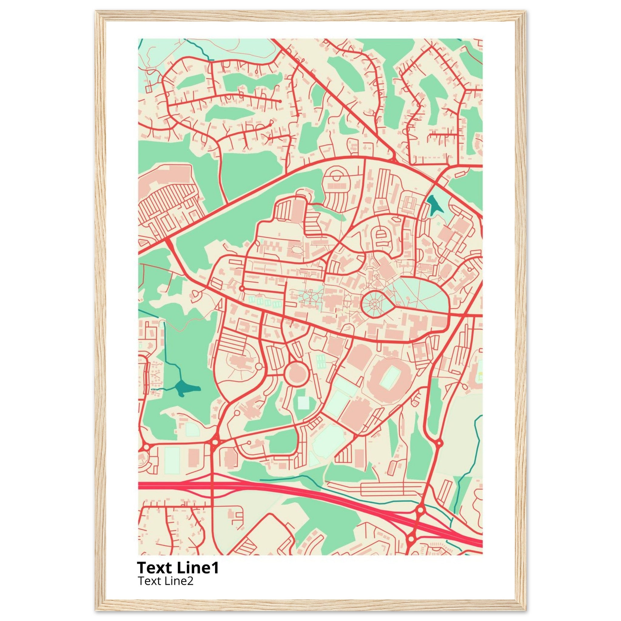 university of mississippi campus map poster