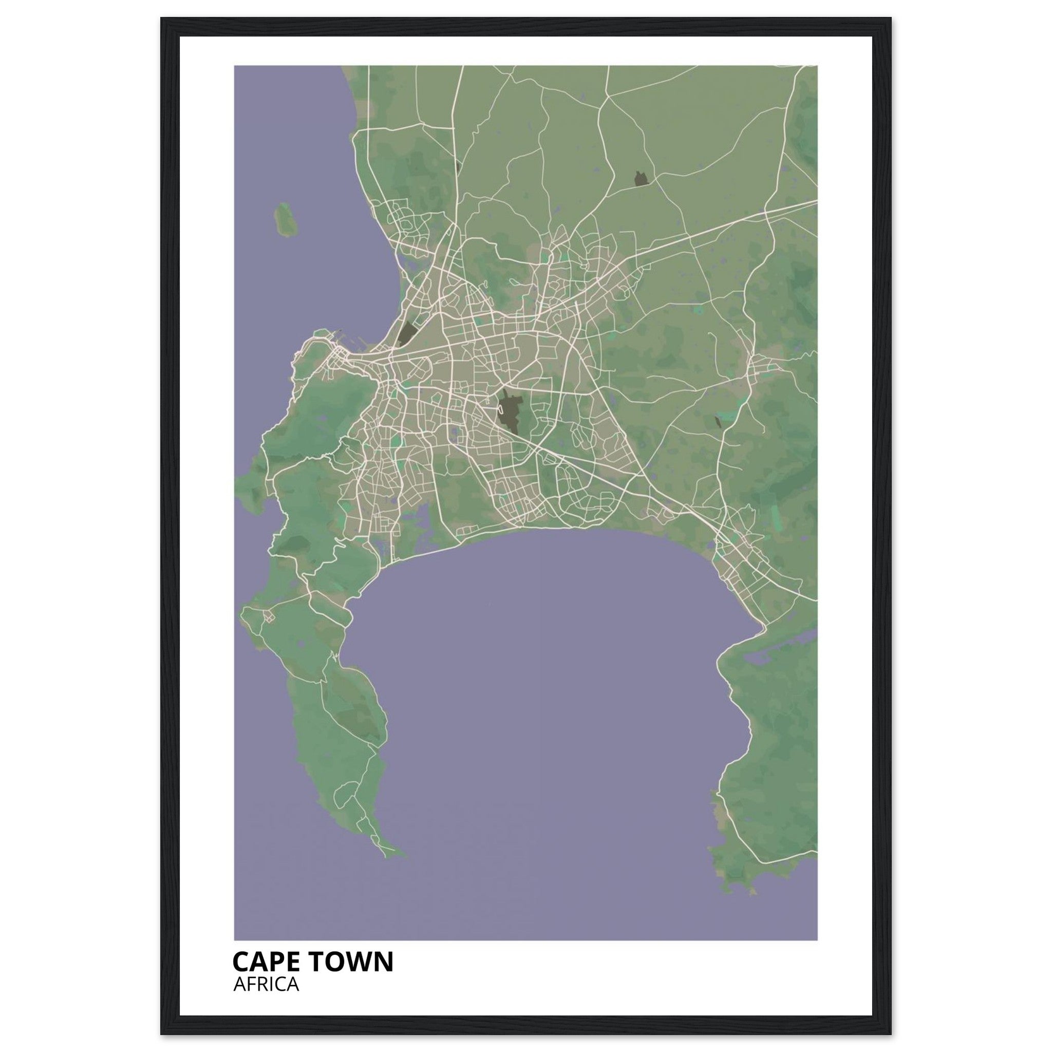 Cape Town South Africa City Map Poster | Custom Map Art Print - Ink And Atlas
