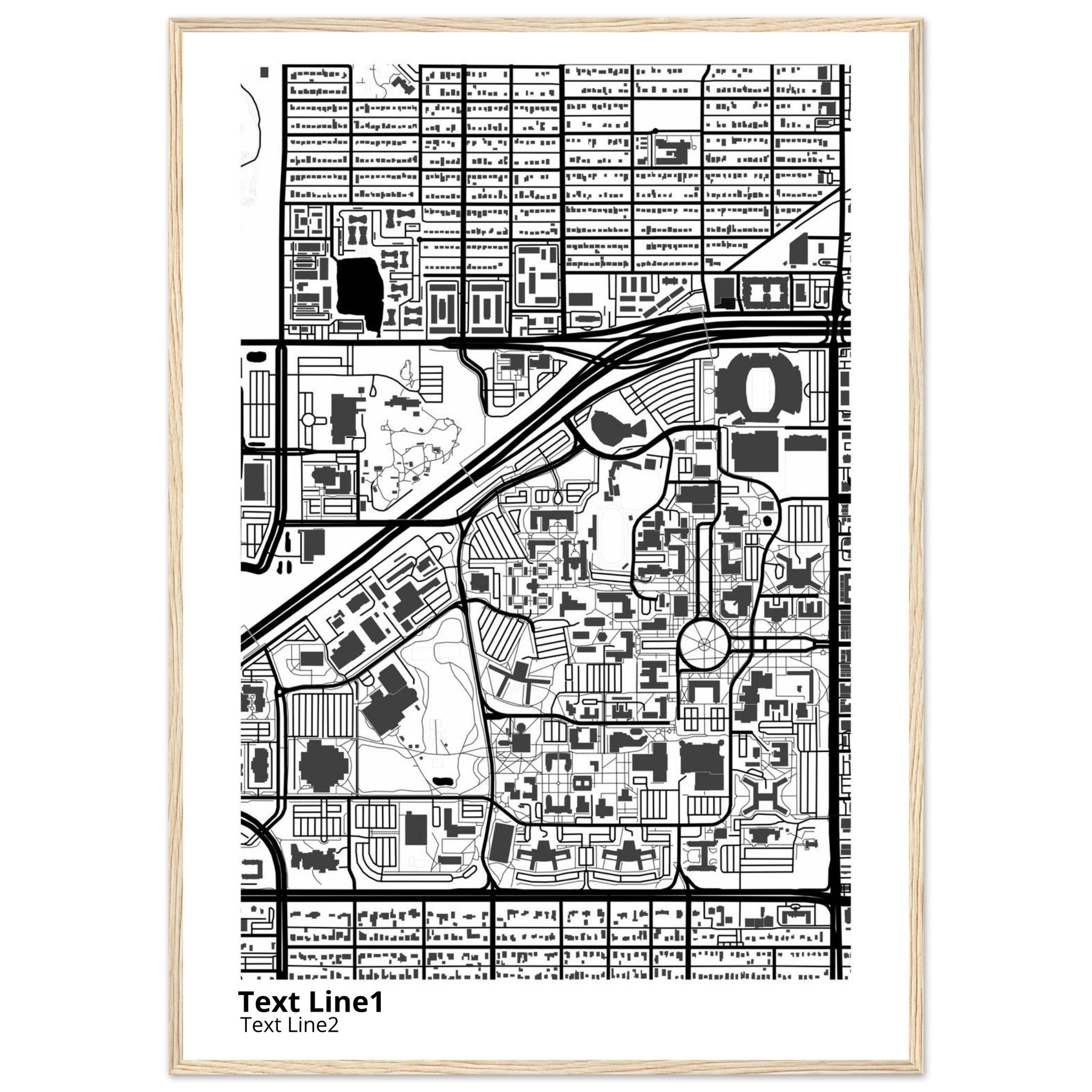 Texas Tech University Campus Map Poster | Graduation Gift - Ink And Atlas