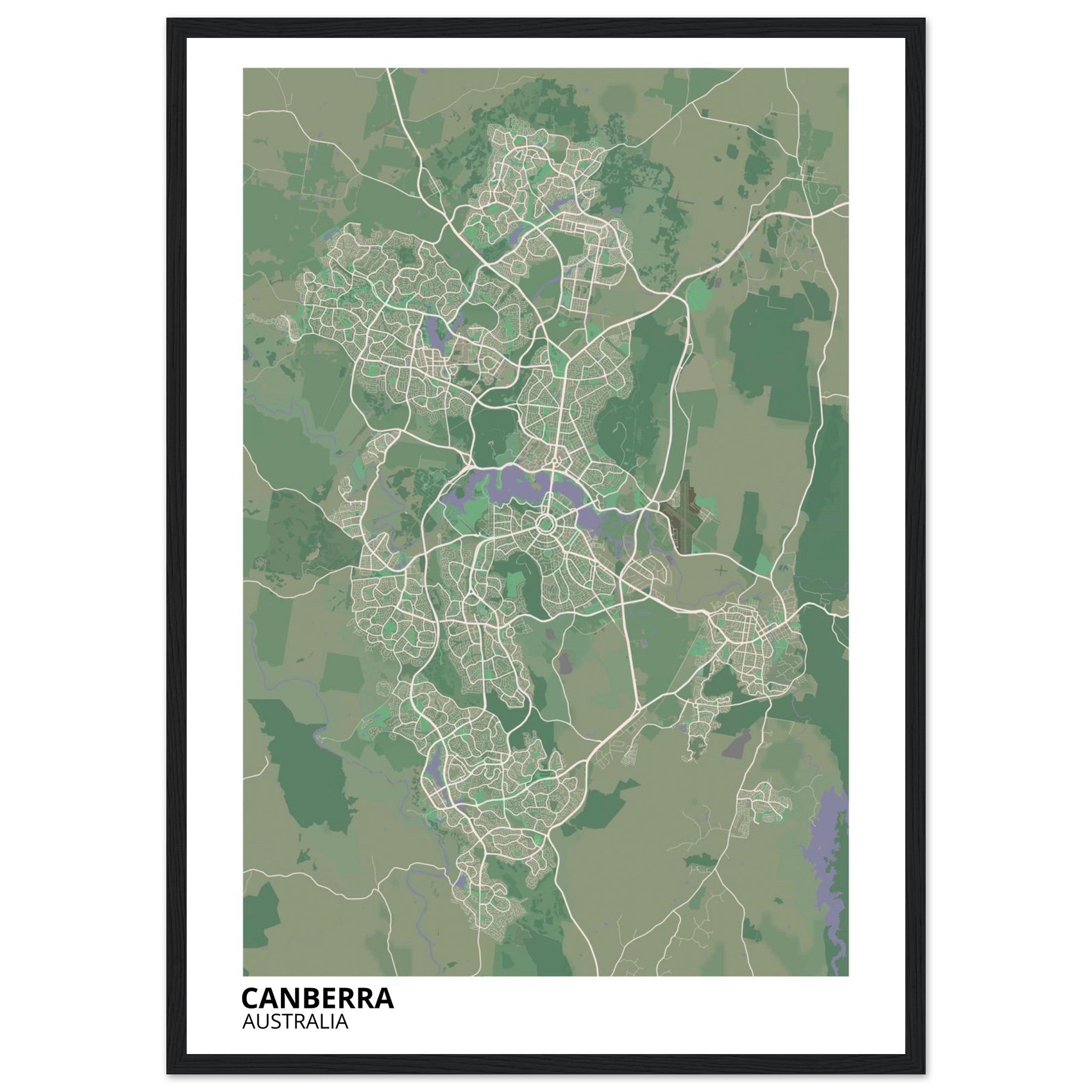Canberra Australia City Map Poster | Custom Map Art Print - Ink And Atlas