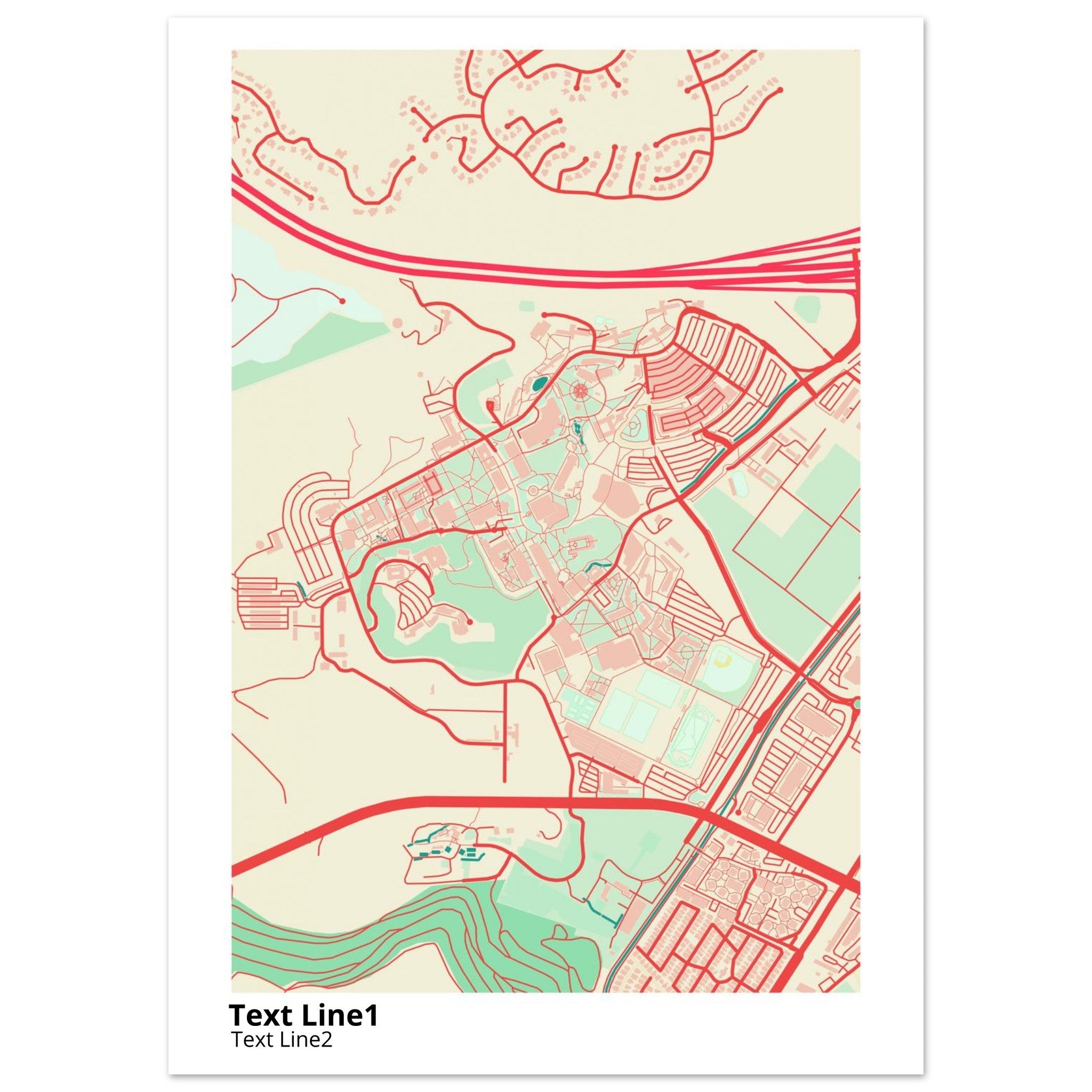 california state polytechnic university campus map poster