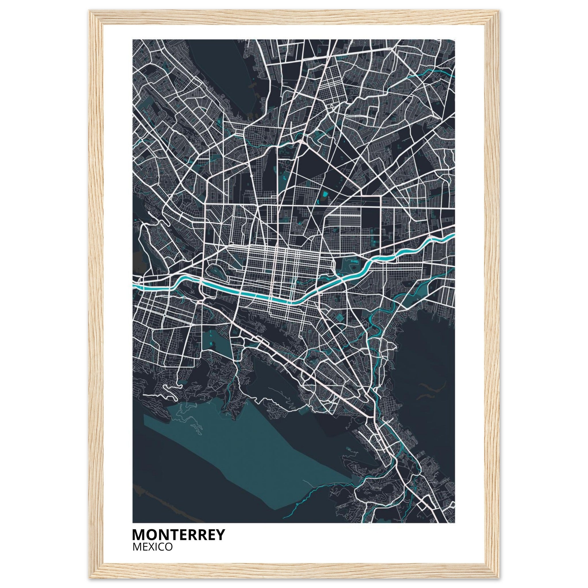 Monterrey Mexico City Map Poster | Custom Map Art Print - Ink And Atlas