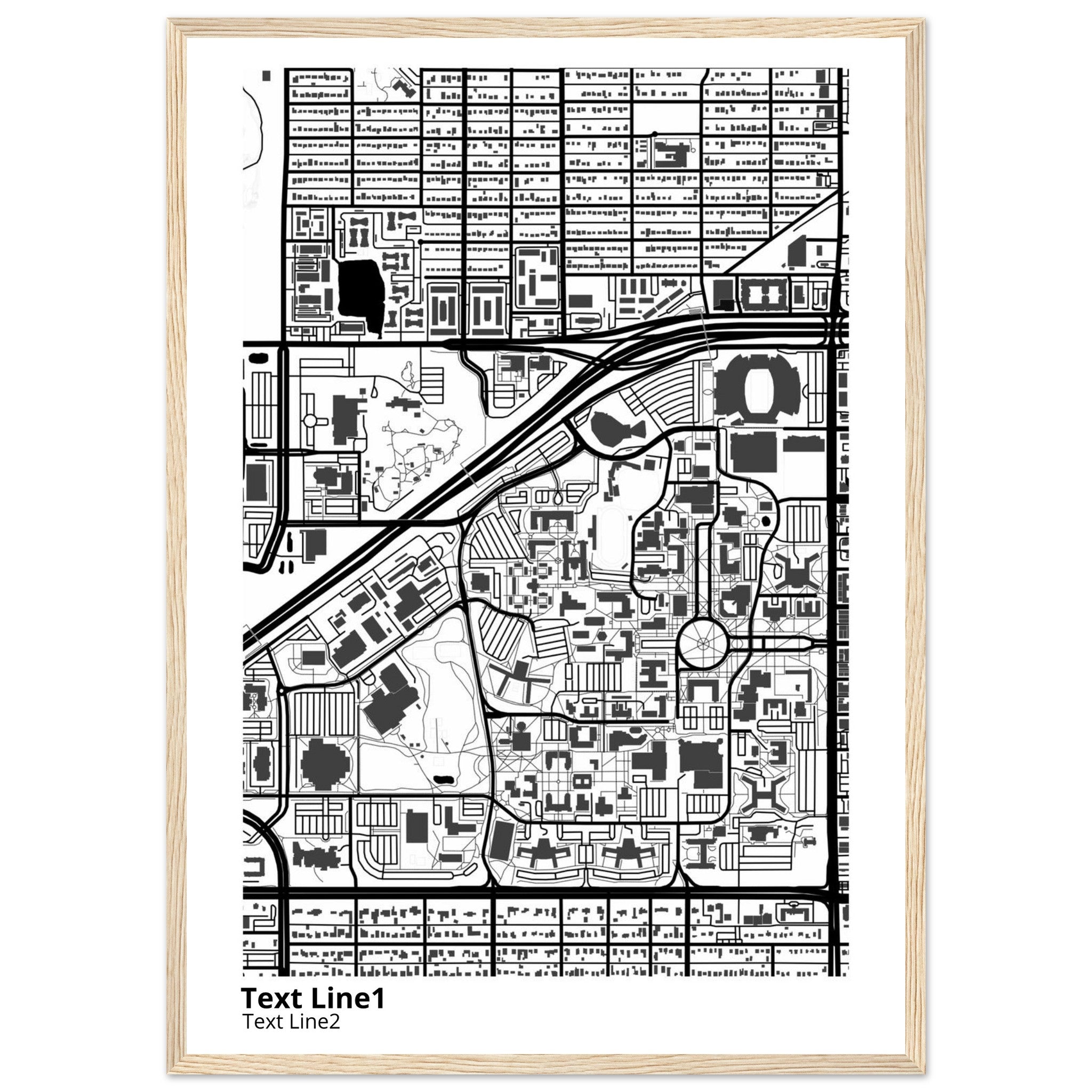 Texas Tech University Campus Map Poster | Graduation Gift - Ink And Atlas