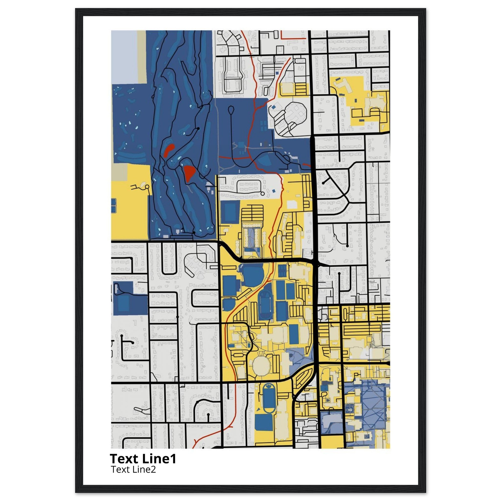 illinois state university campus map poster