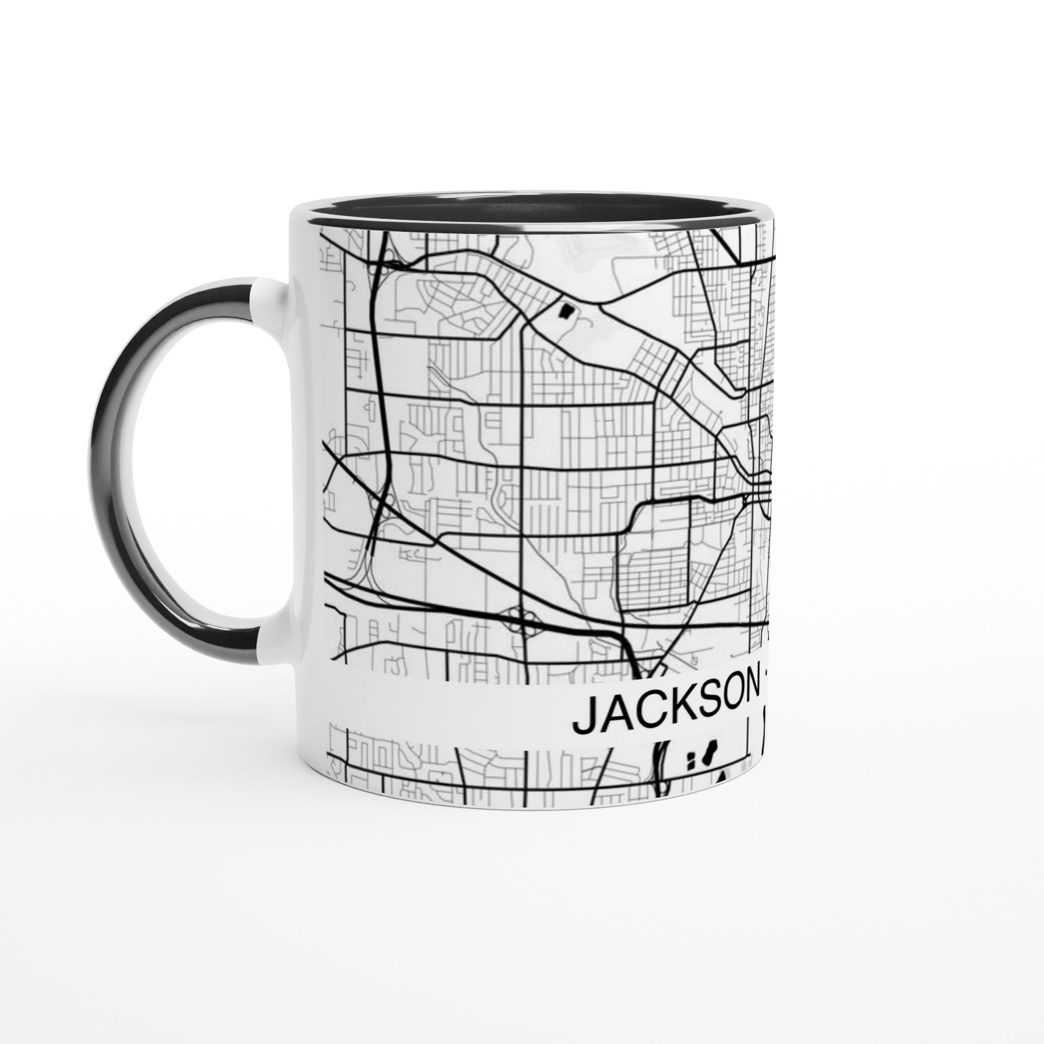 Jackson Mississippi Modern City Map Mug (11oz) - Ink And Atlas