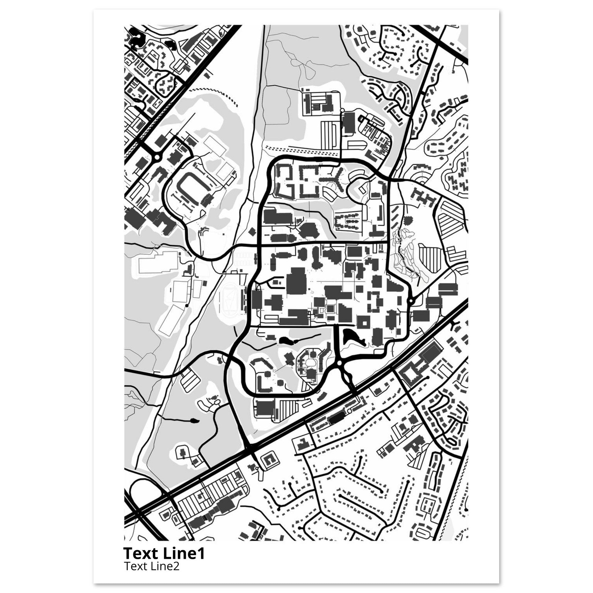 University of North Carolina Charlotte Campus Map Poster | Alumni Gift - Ink And Atlas