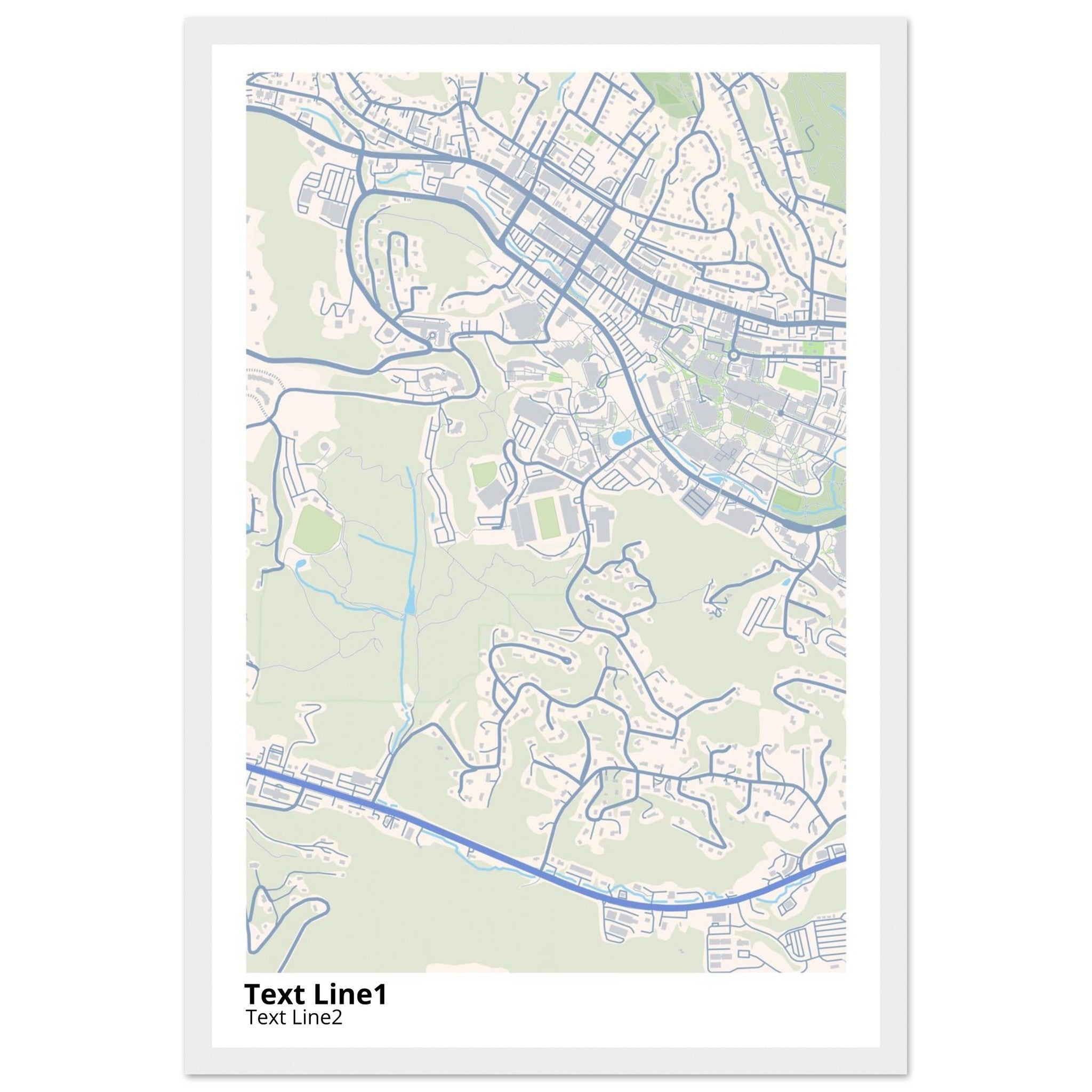 Appalachian State University NC Campus Map Poster | Graduation Gift - Ink And Atlas