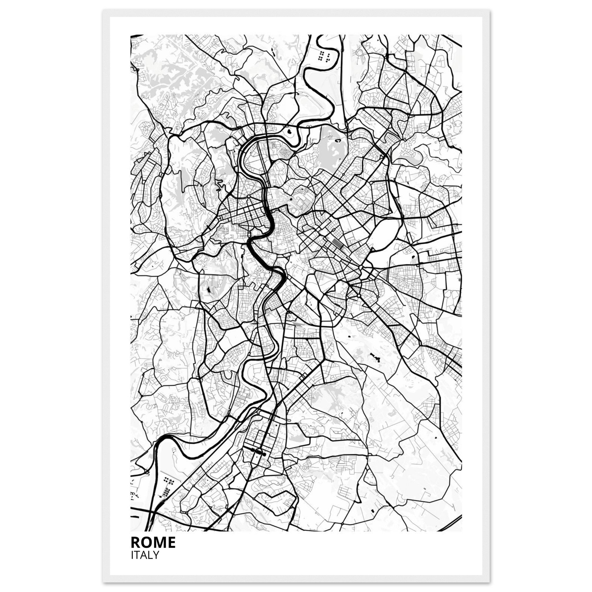 Rome Italy City Map Poster | Custom Map Art Print - Ink And Atlas