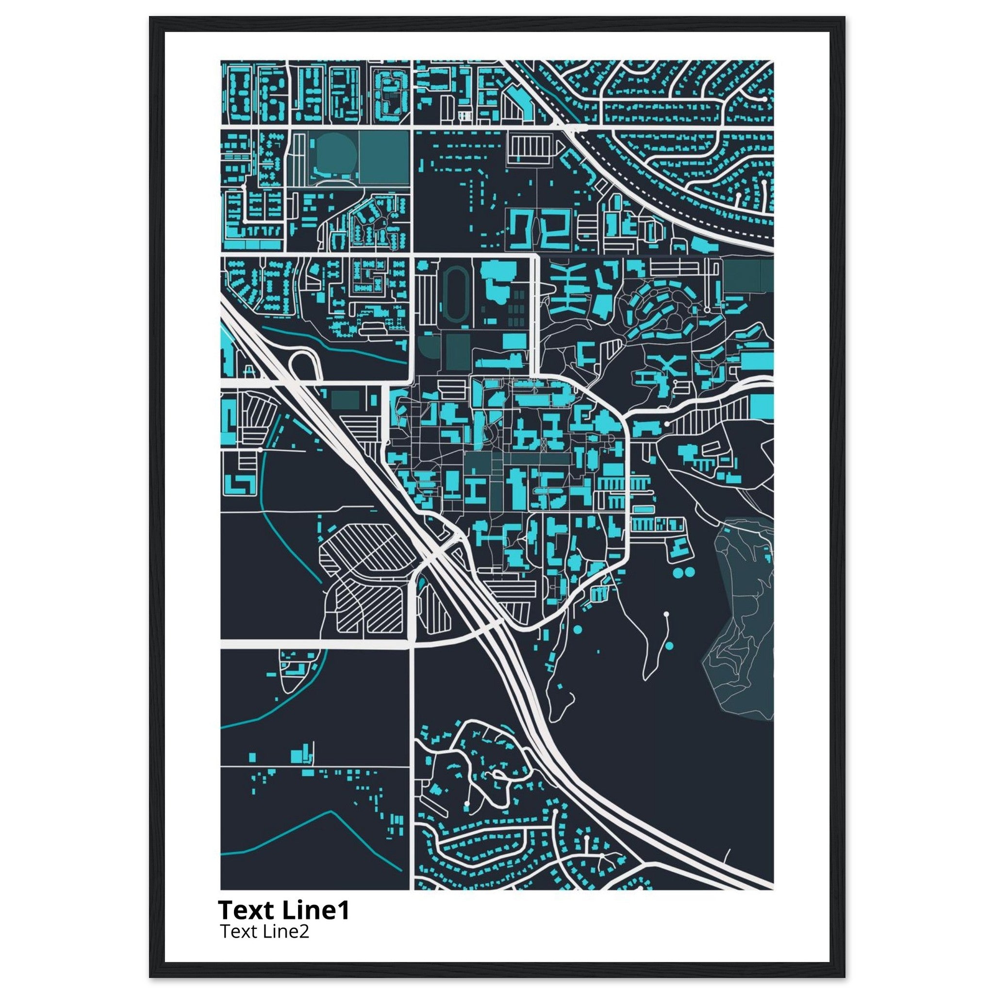 university of california riverside campus map poster