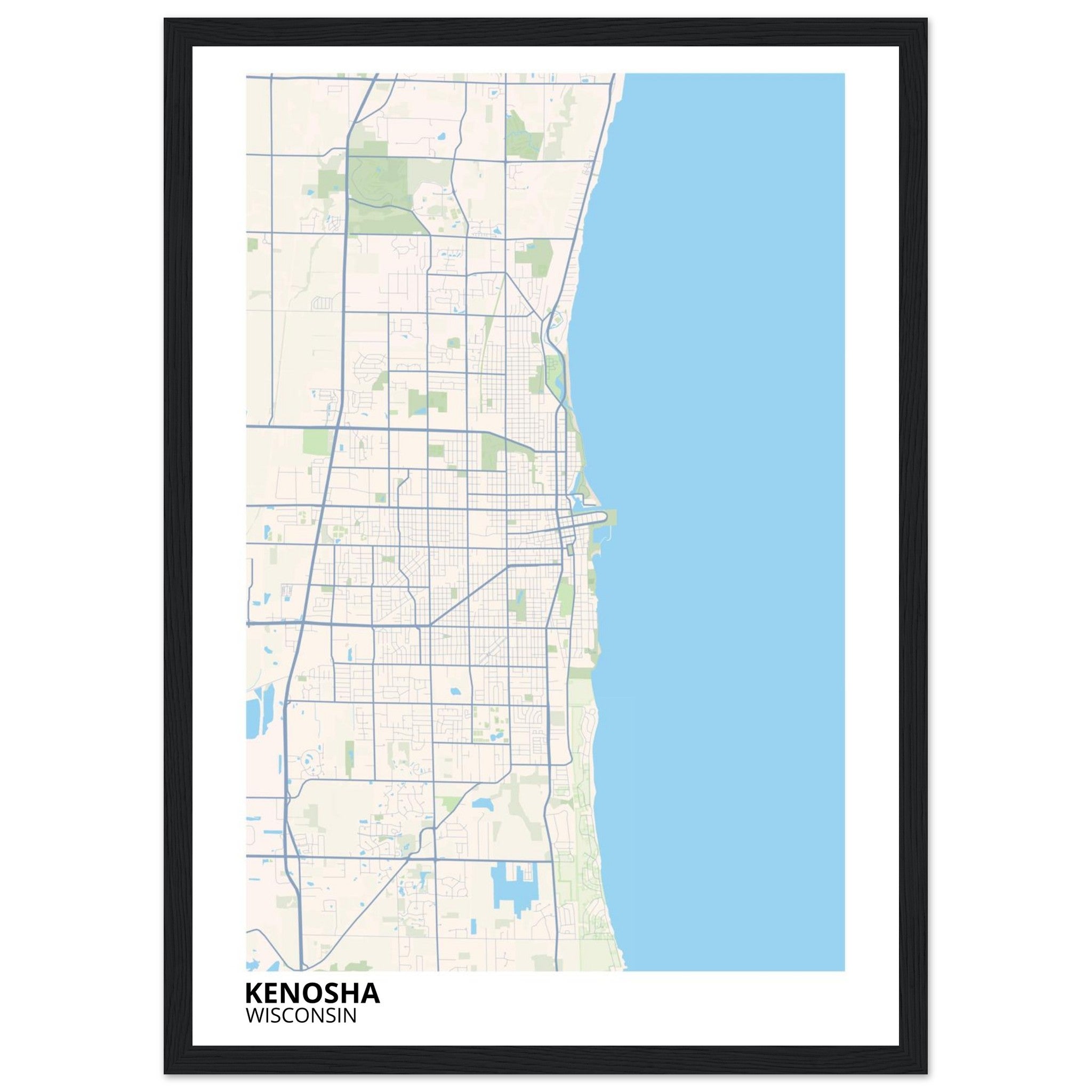 Kenosha Wisconsin City Map Poster | Custom Map Art Print - Ink And Atlas