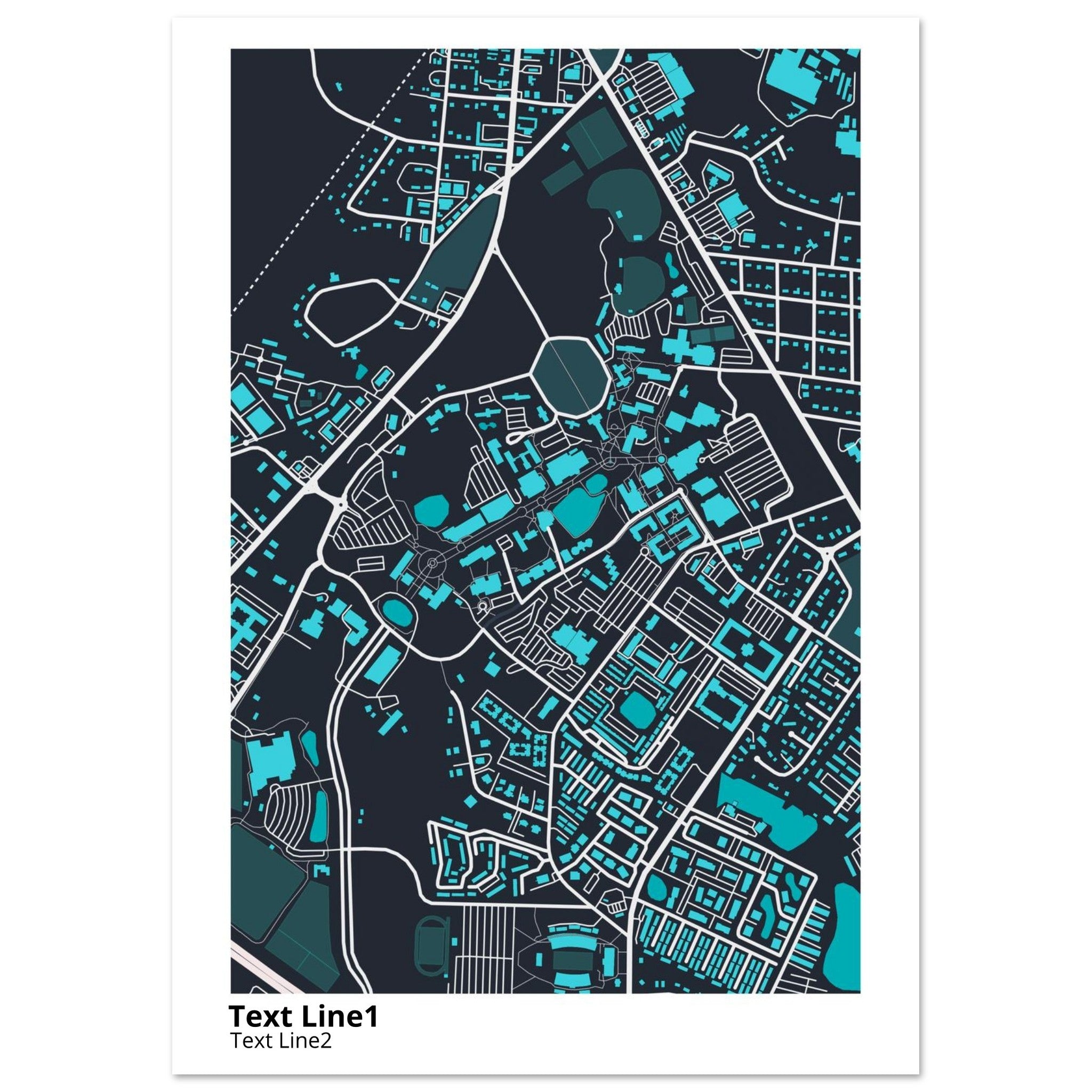 georgia southern university campus map poster