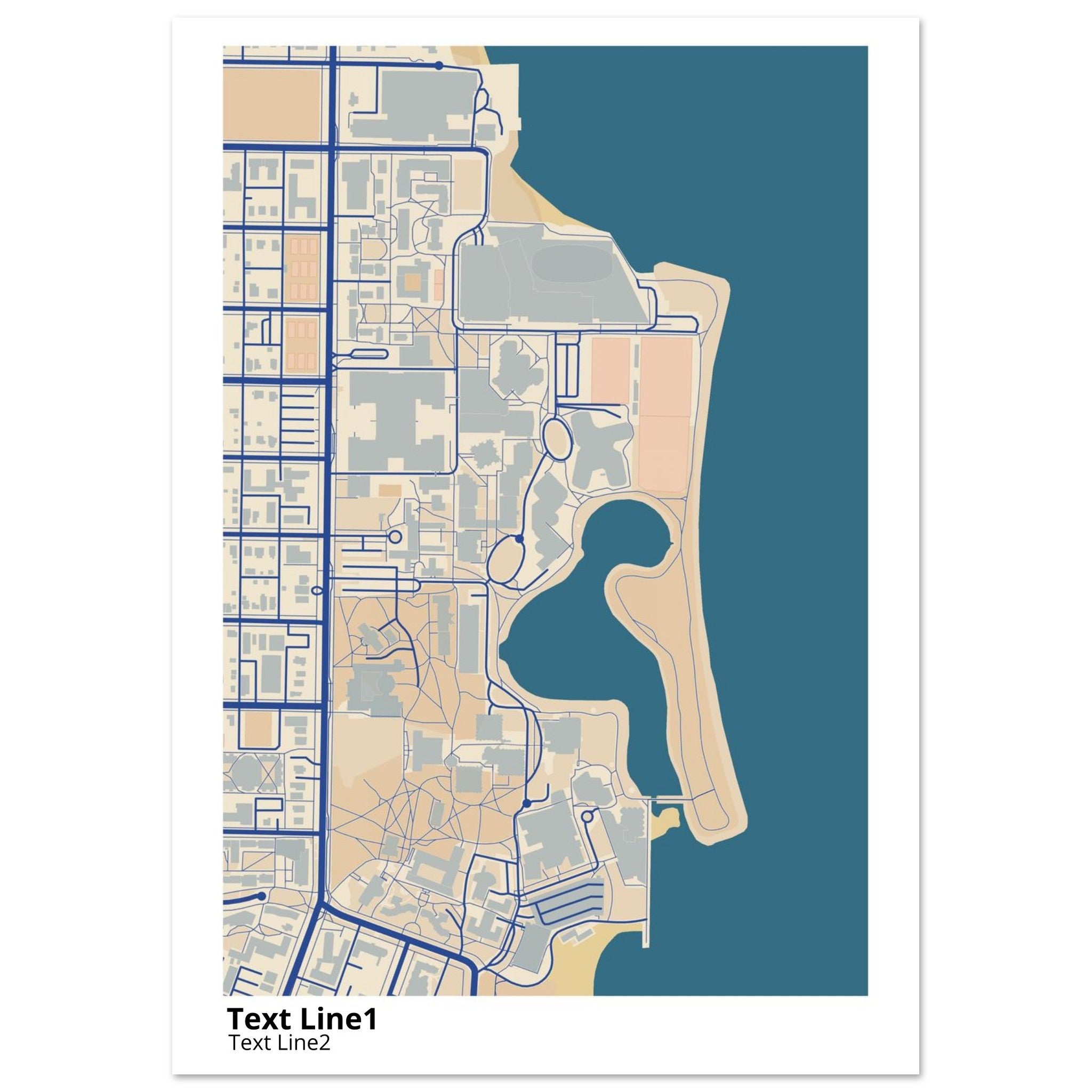 northwestern university campus map poster