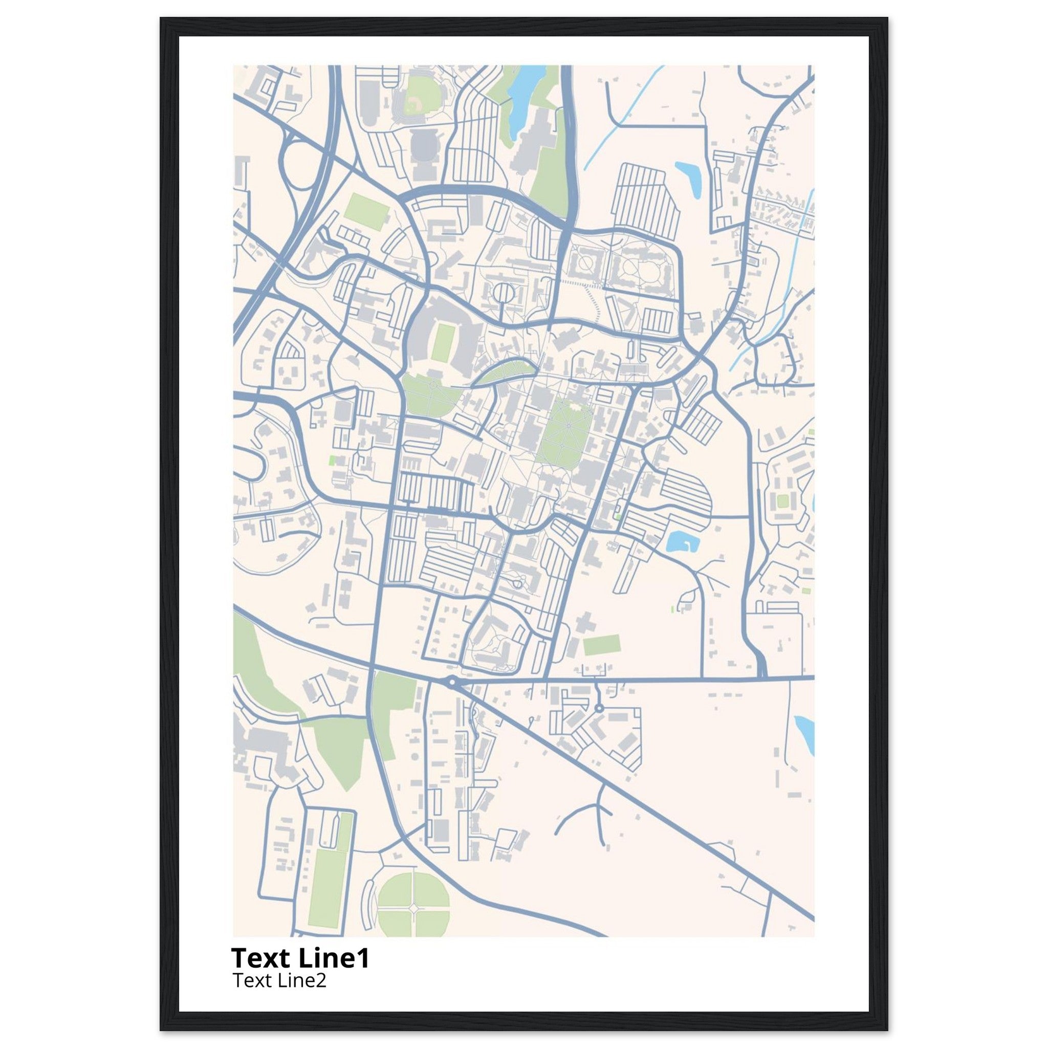 mississippi state university campus map poster