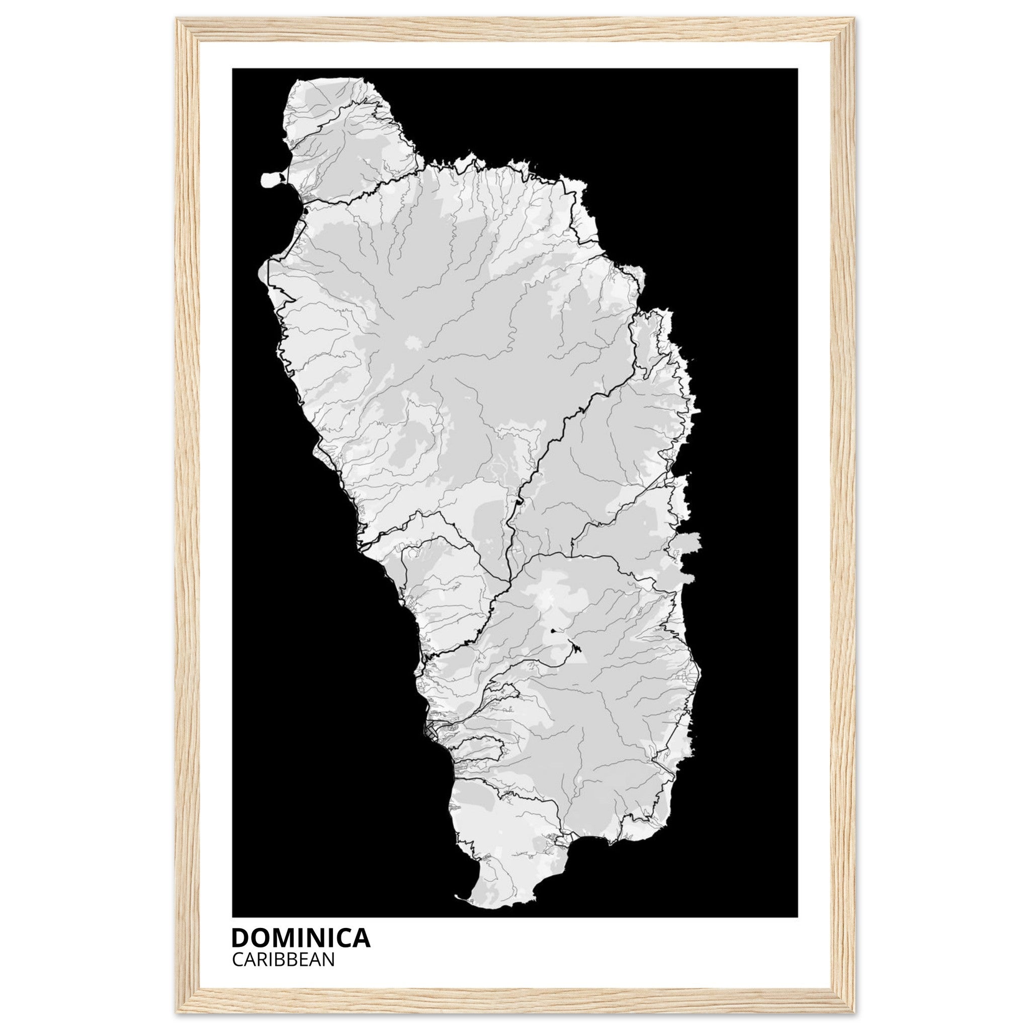 Dominica Caribbean City Map Poster | Custom Map Art Print - Ink And Atlas