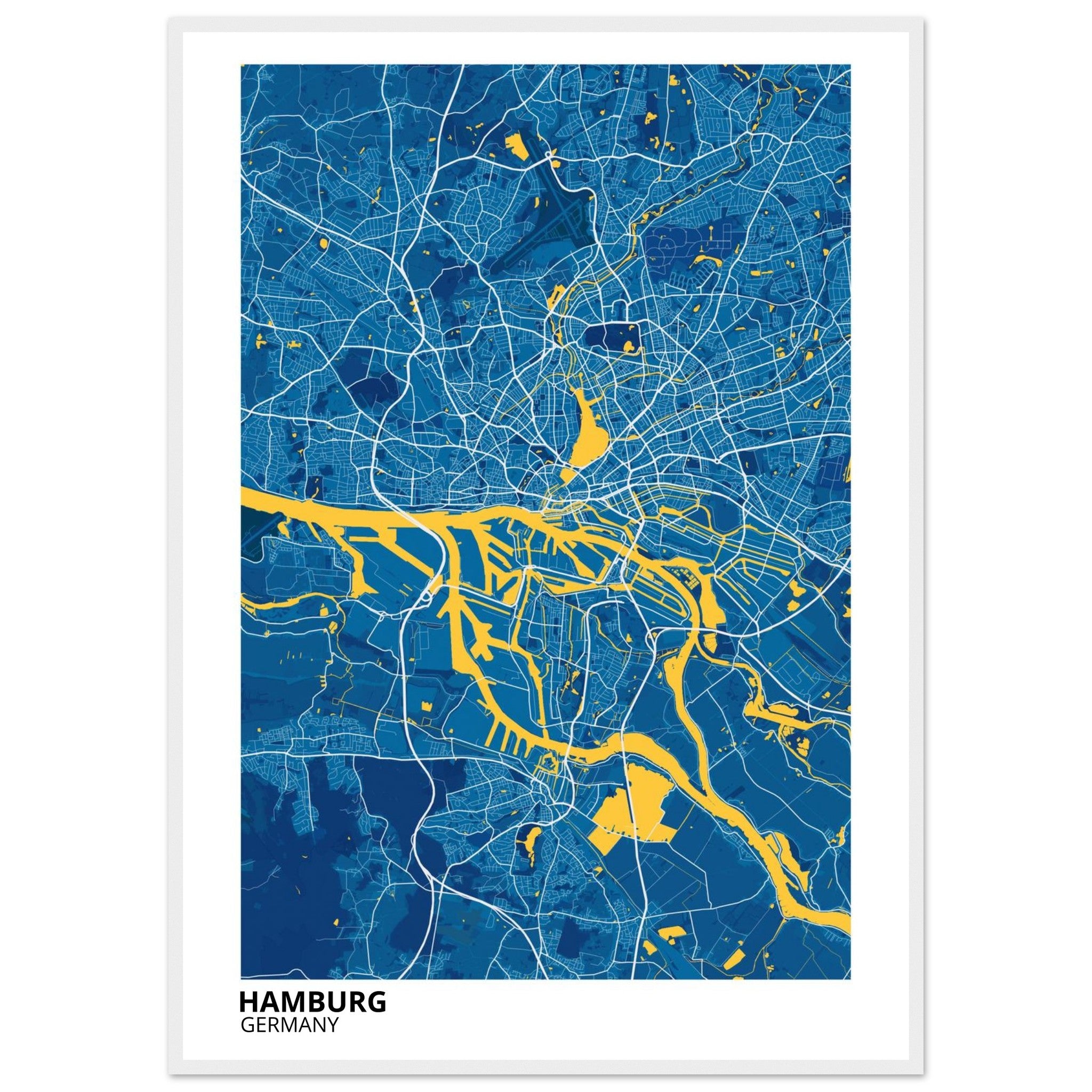 Hamburg Germany City Map Poster | Custom Map Art Print - Ink And Atlas