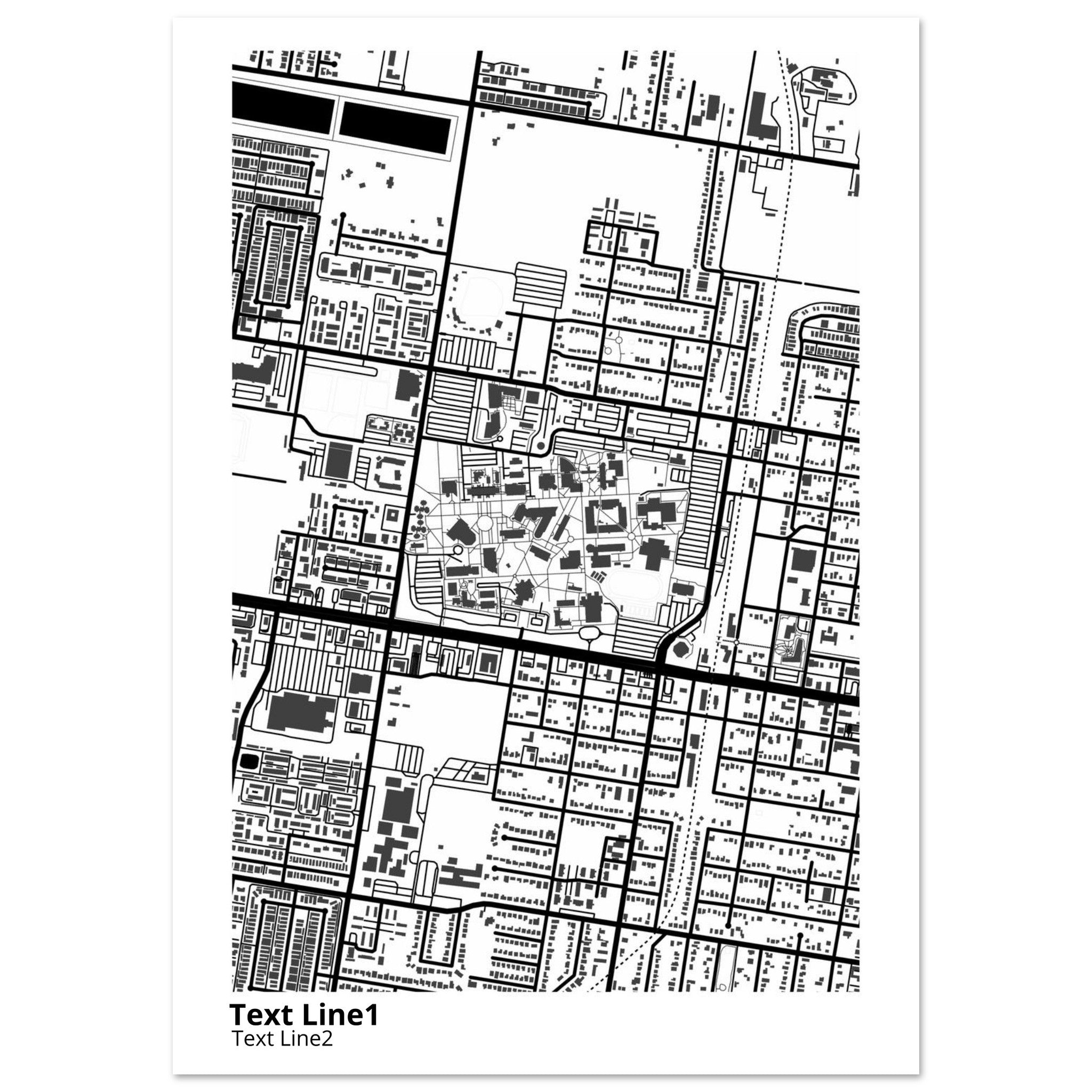 University of Texas Rio Grande Valley Campus Map Poster | Alumni Gift - Ink And Atlas