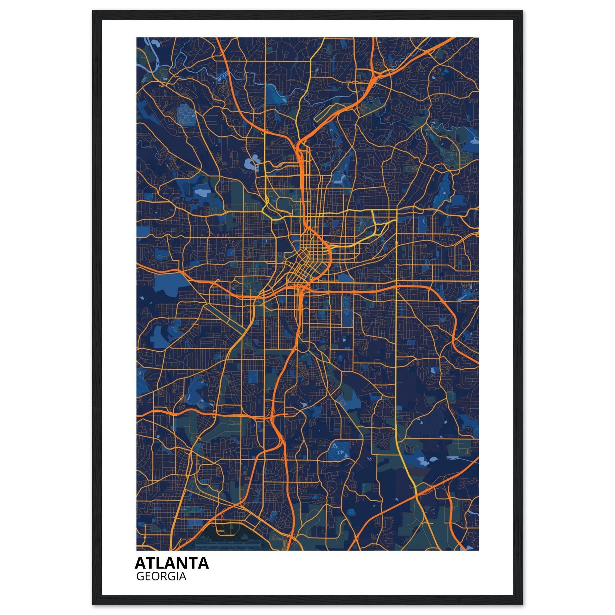 atlanta map poster print
