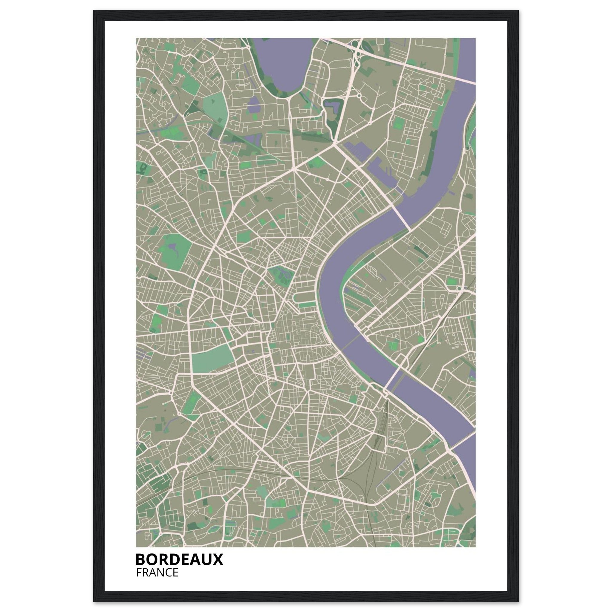 Bordeaux France City Map Poster | Custom Map Art Print - Ink And Atlas