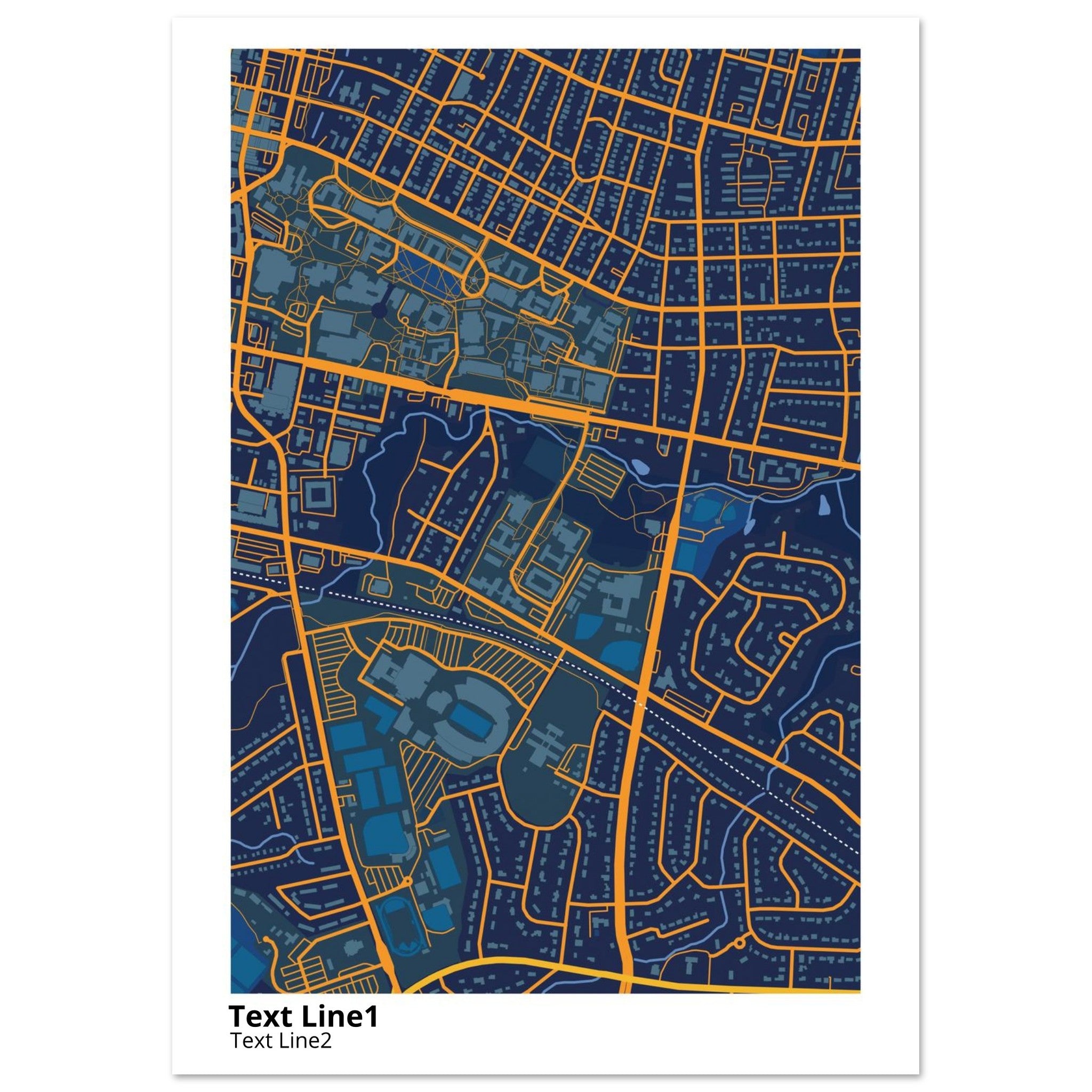 East Carolina University NC Campus Map Poster | Graduation Gift - Ink And Atlas