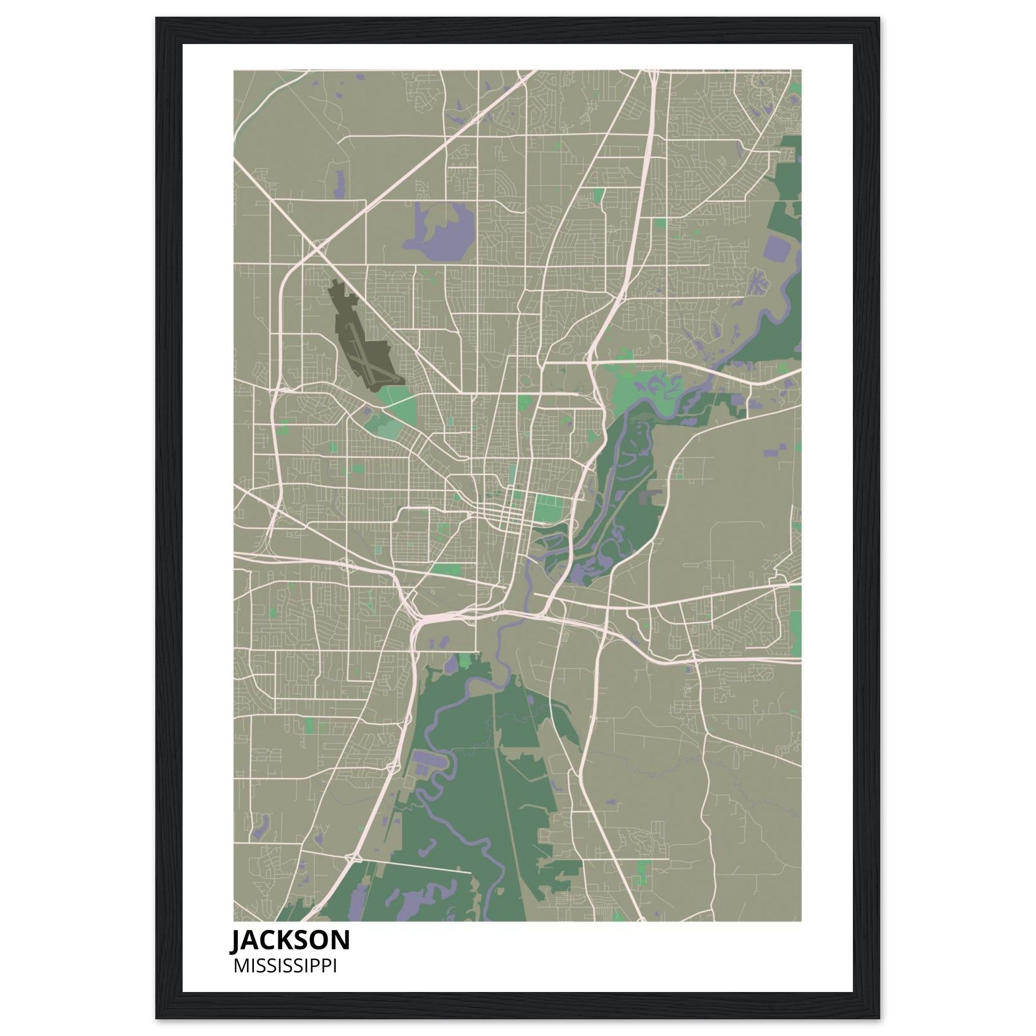 jackson map poster print