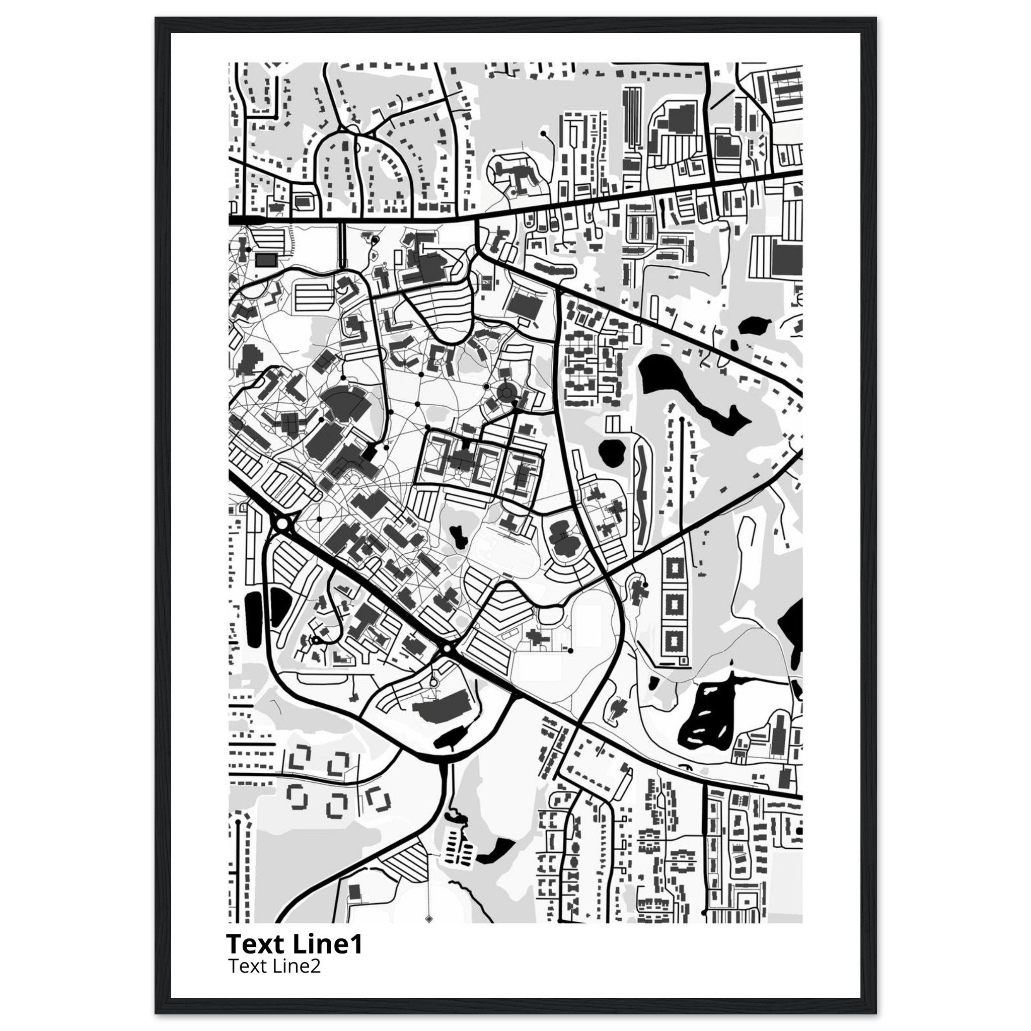 Kent State University at Kent Ohio Campus Map Poster | Graduation Gift - Ink And Atlas