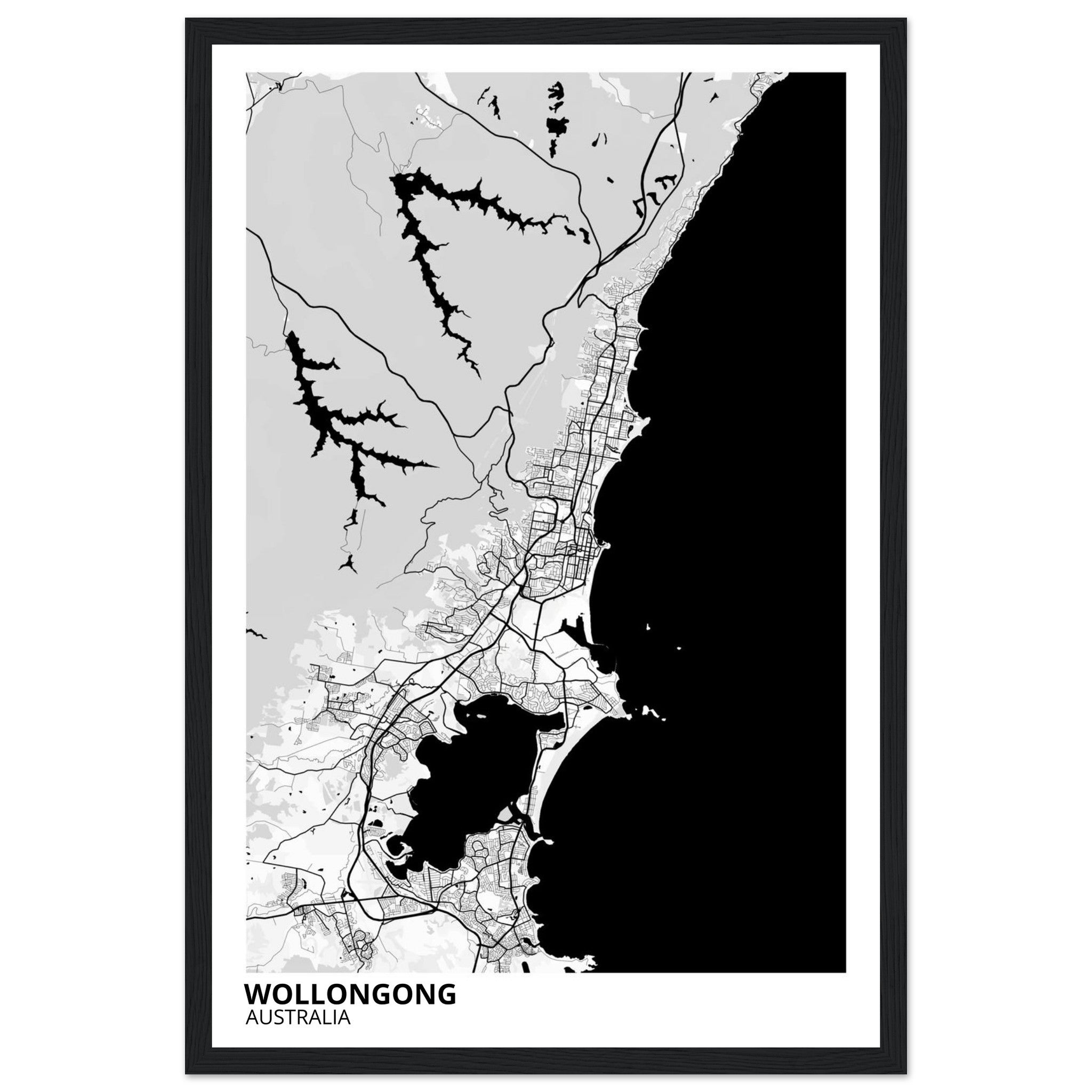 Wollongong Australia City Map Poster | Custom Map Art Print - Ink And Atlas