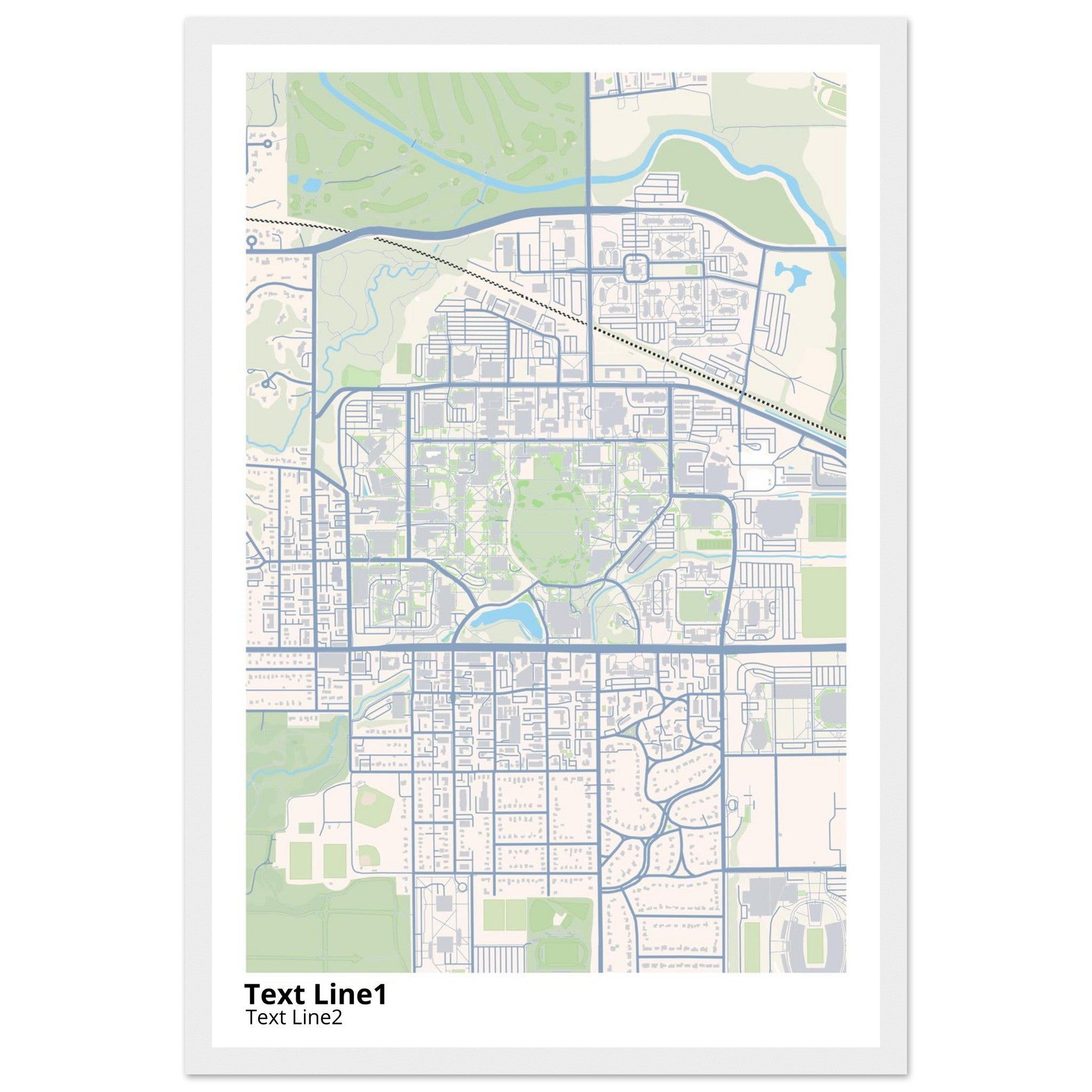 iowa state university campus map poster
