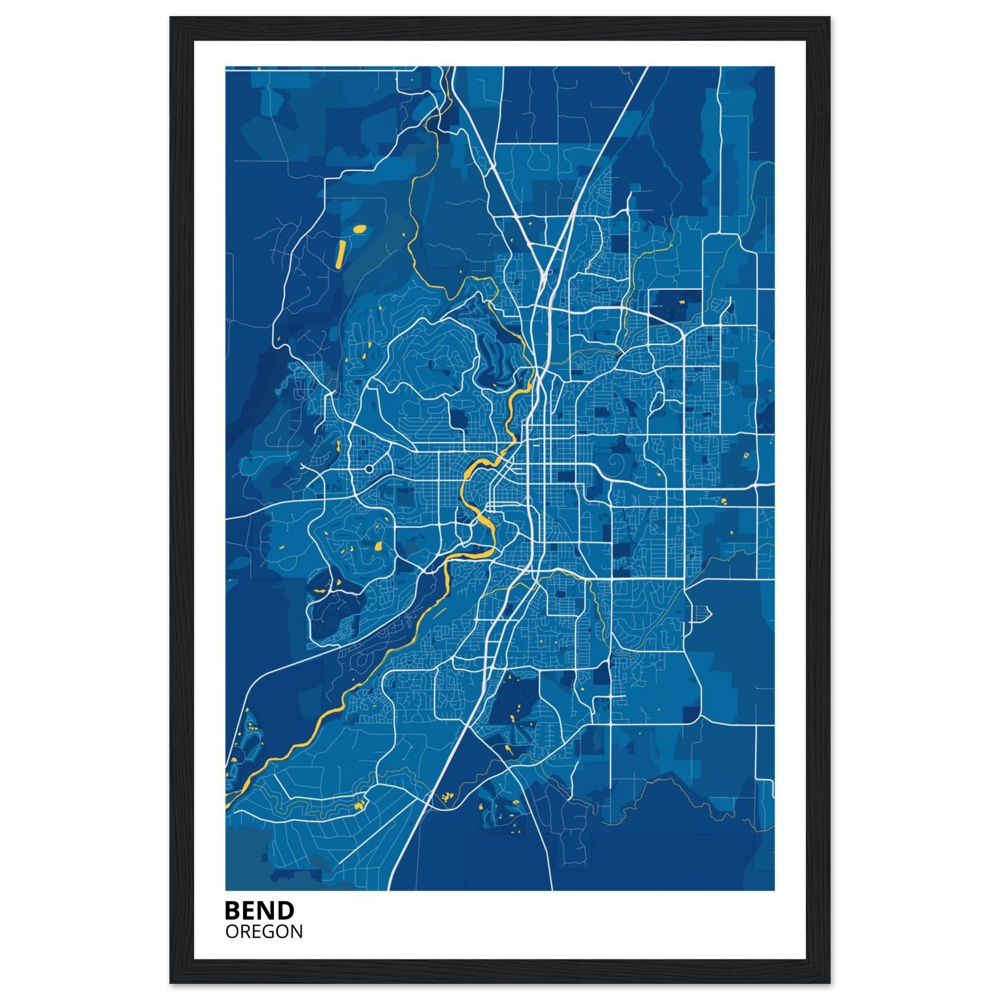 Bend Oregon City Map Poster | Custom Map Art Print - Ink And Atlas