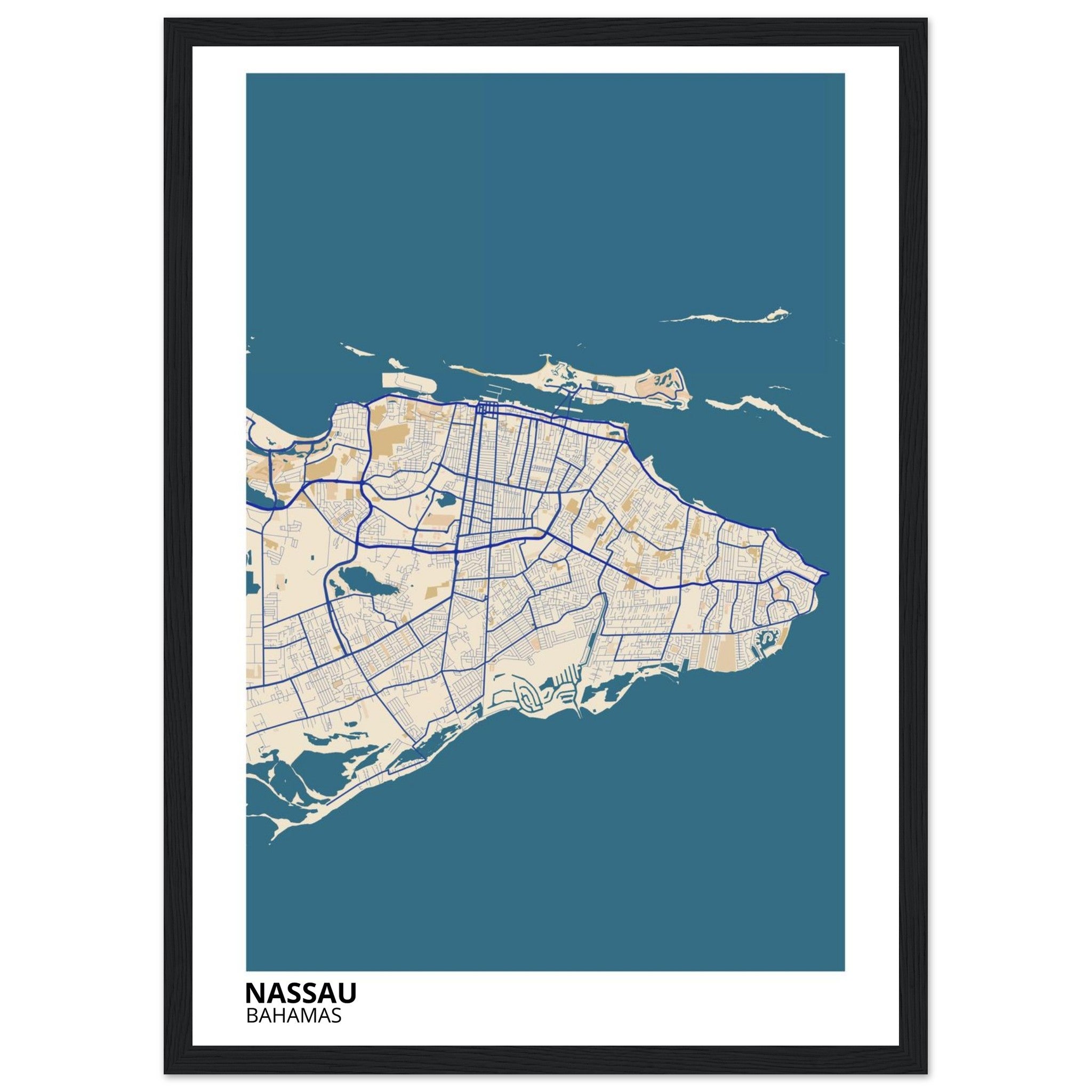 Nassau Bahamas City Map Poster | Custom Map Art Print - Ink And Atlas