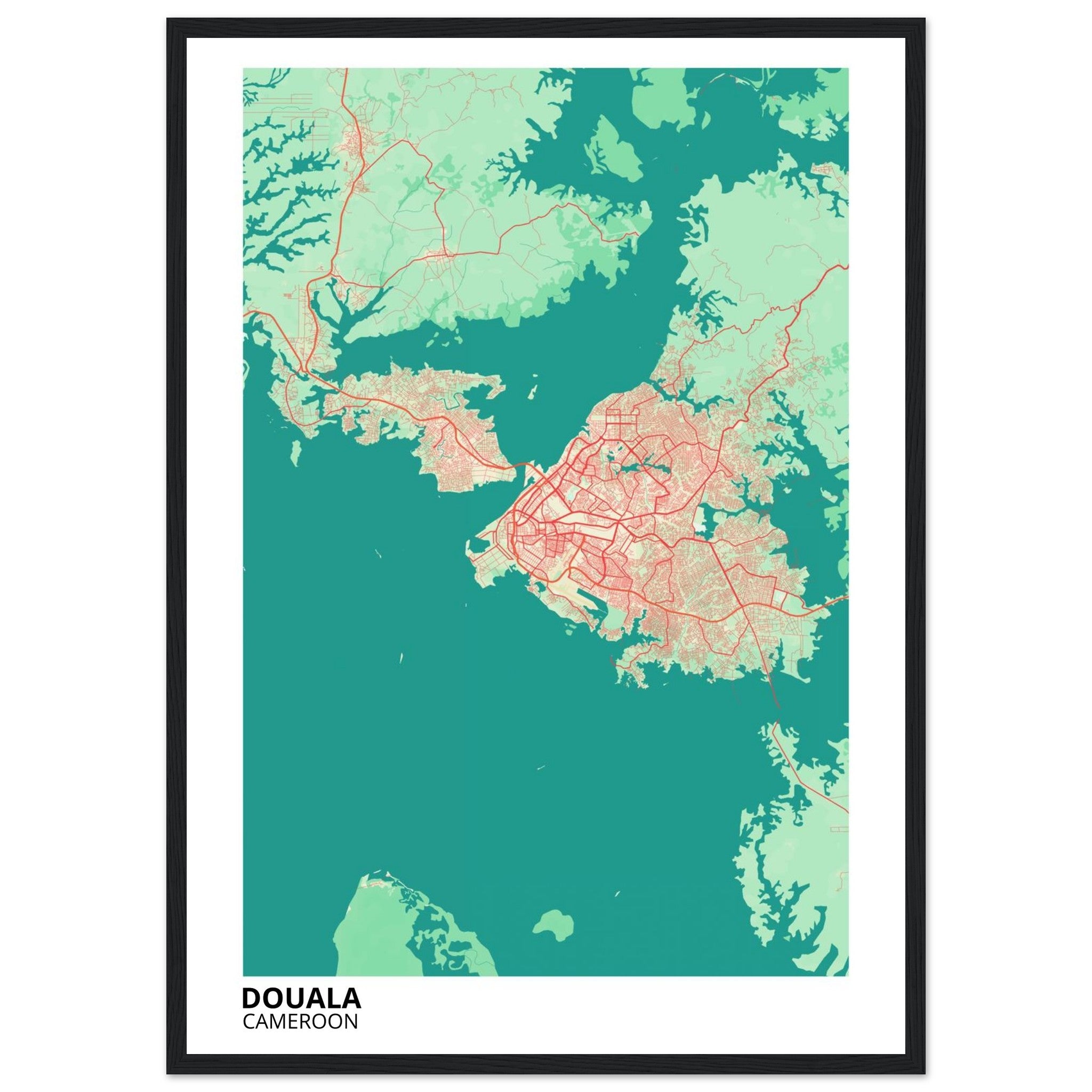 Douala Cameroon City Map Poster | Custom Map Art Print - Ink And Atlas
