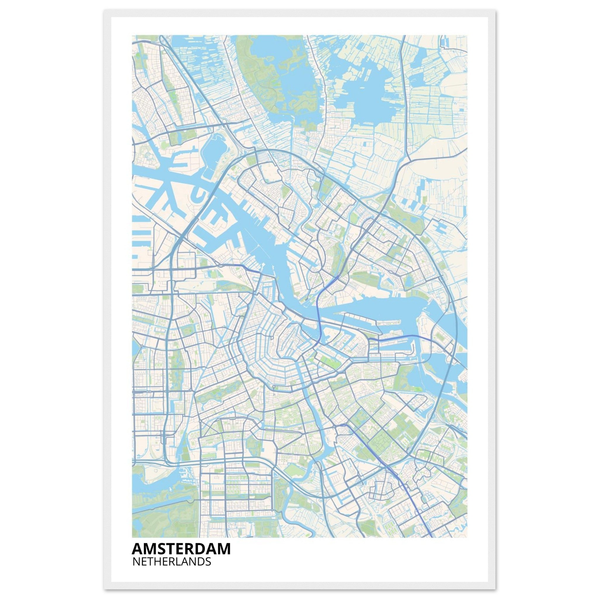 Amsterdam Netherlands City Map Poster | Custom Map Art Print - Ink And Atlas