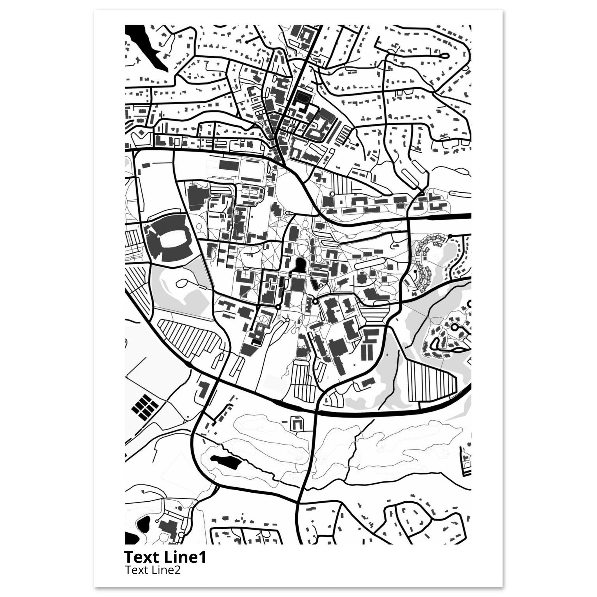 Clemson University South Carolina Campus Map Poster | Graduation Gift - Ink And Atlas
