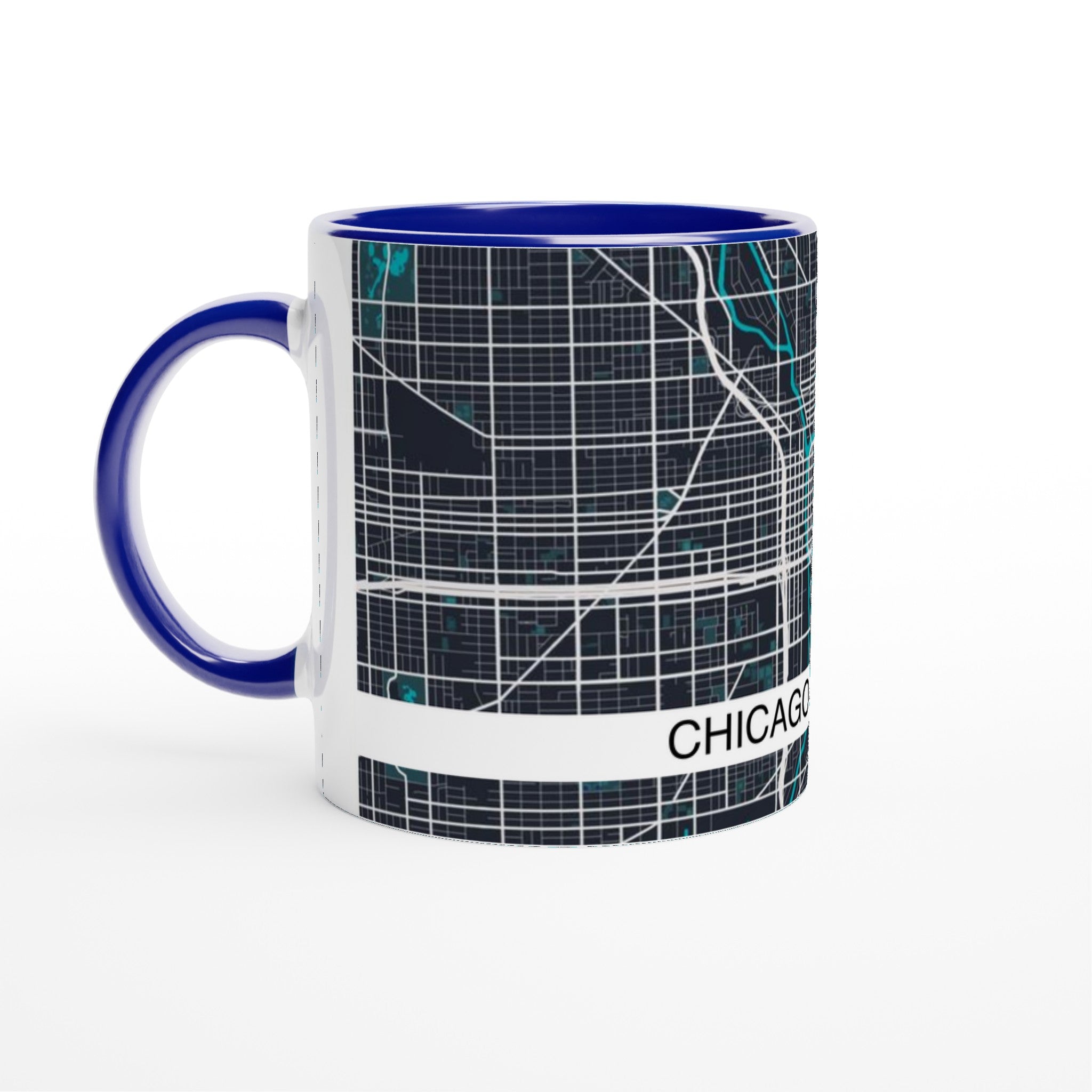 chicago modern city map mug 11oz