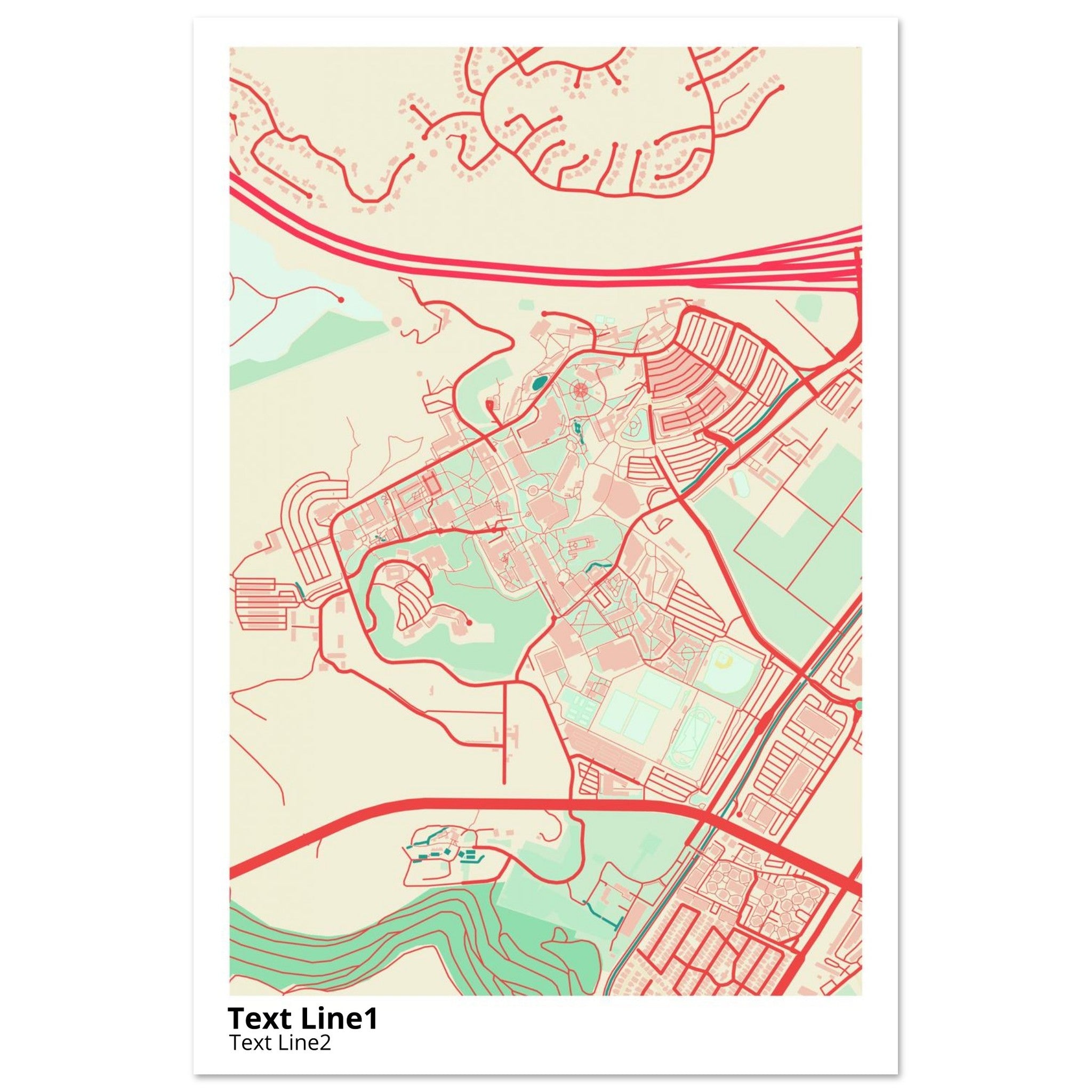 california state polytechnic university campus map poster