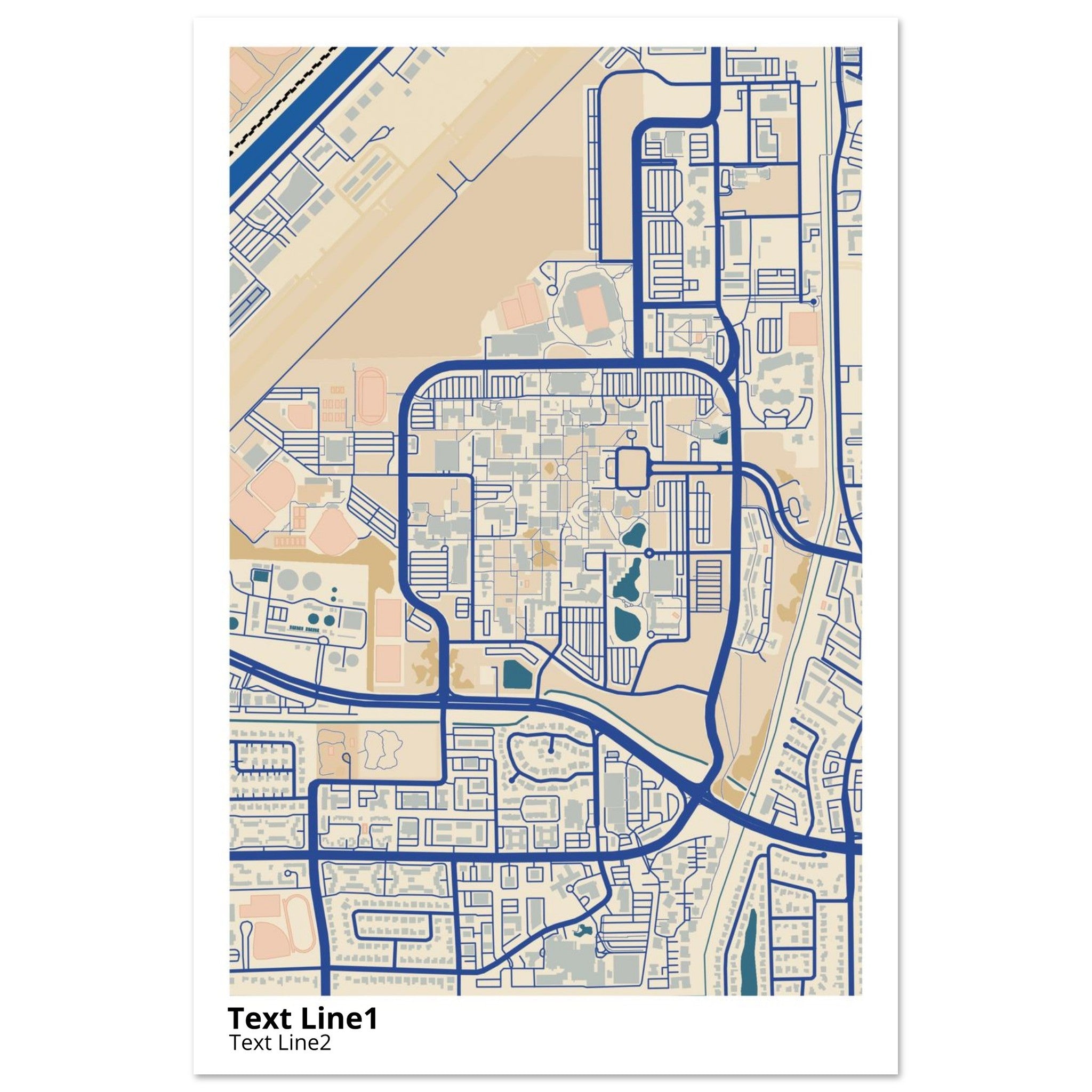 florida atlantic university campus map poster