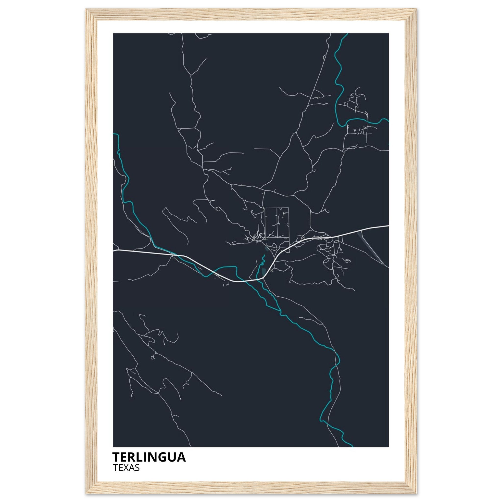 Terlingua Texas City Map Poster | Custom Map Art Print - Ink And Atlas