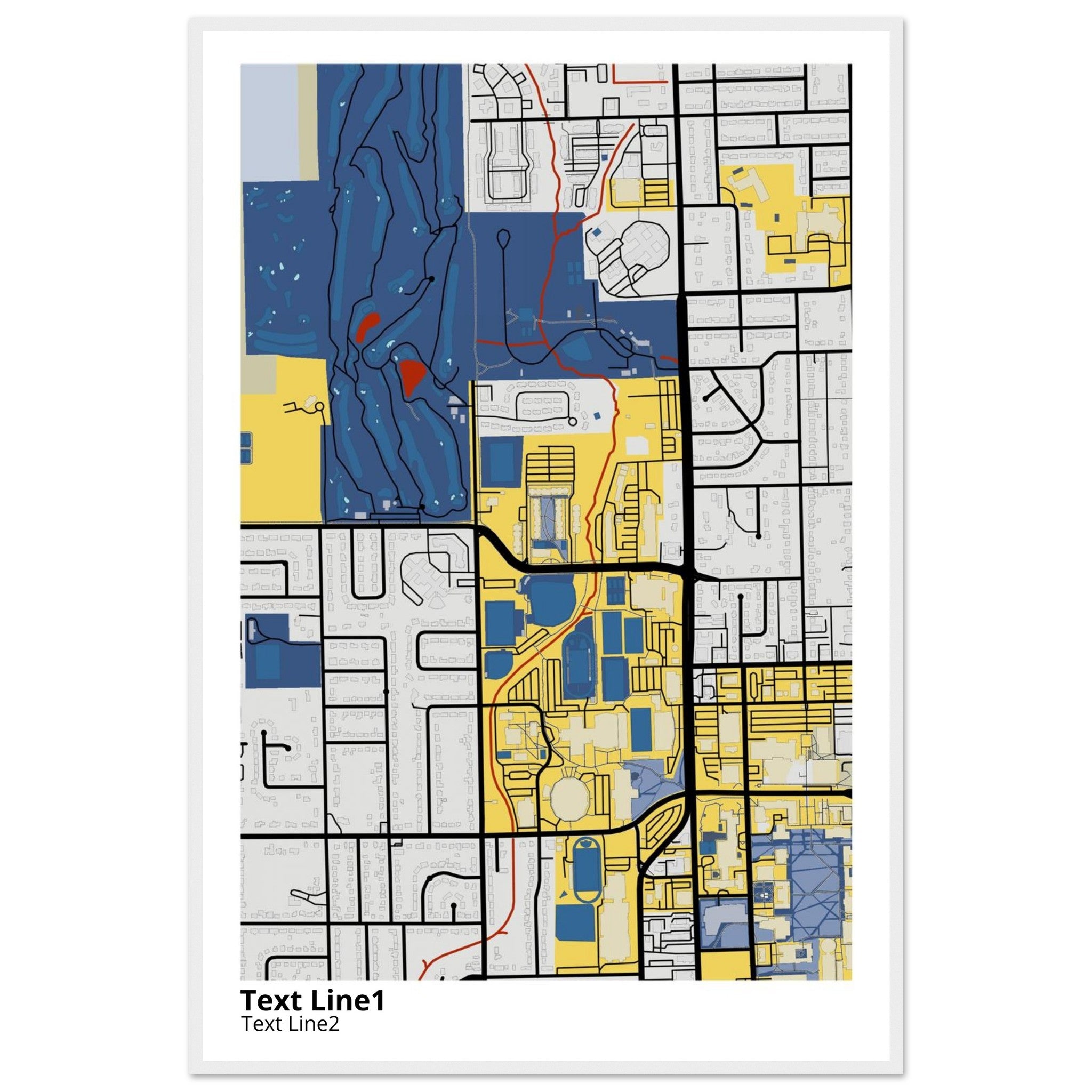 illinois state university campus map poster