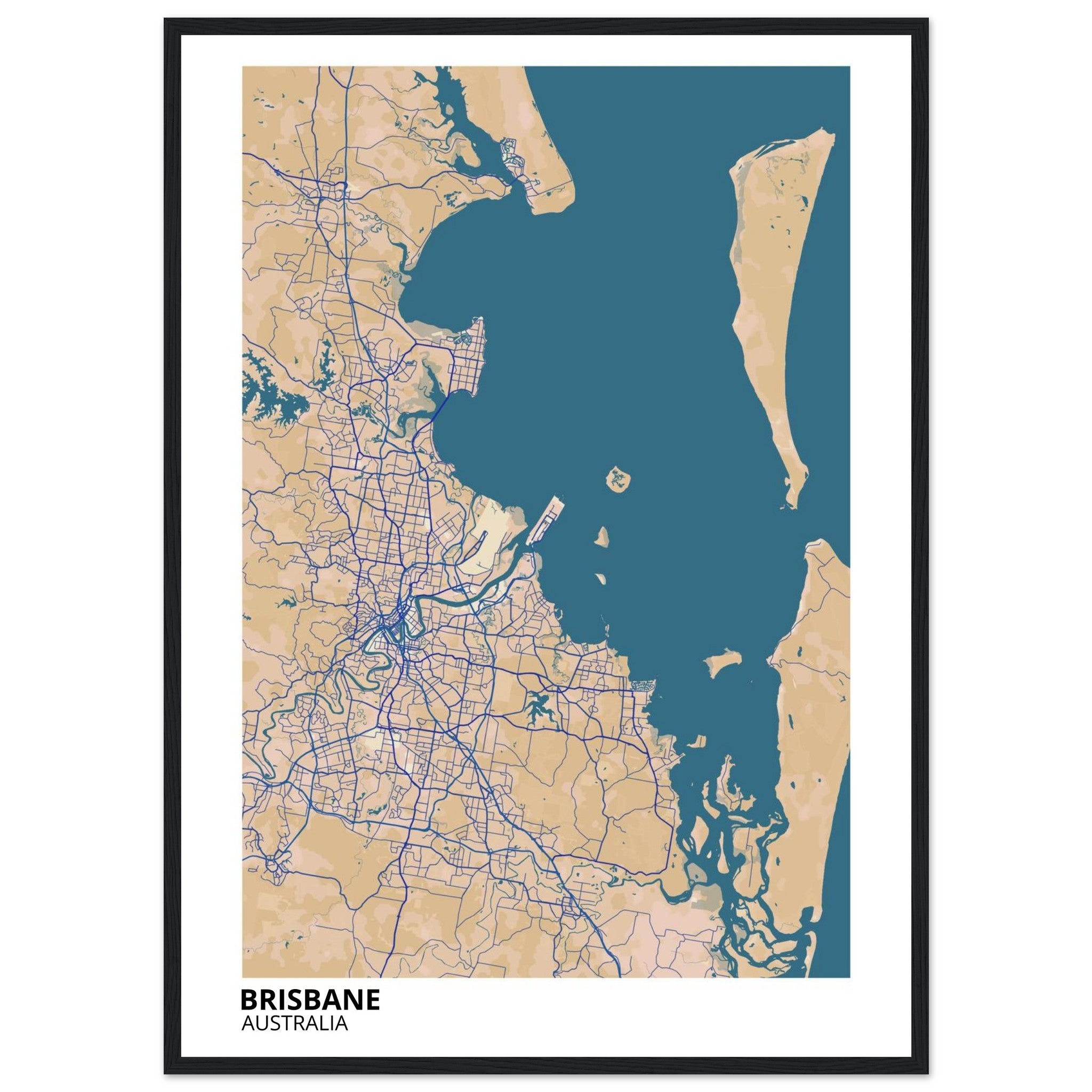 Brisbane Australia City Map Poster | Custom Map Art Print - Ink And Atlas