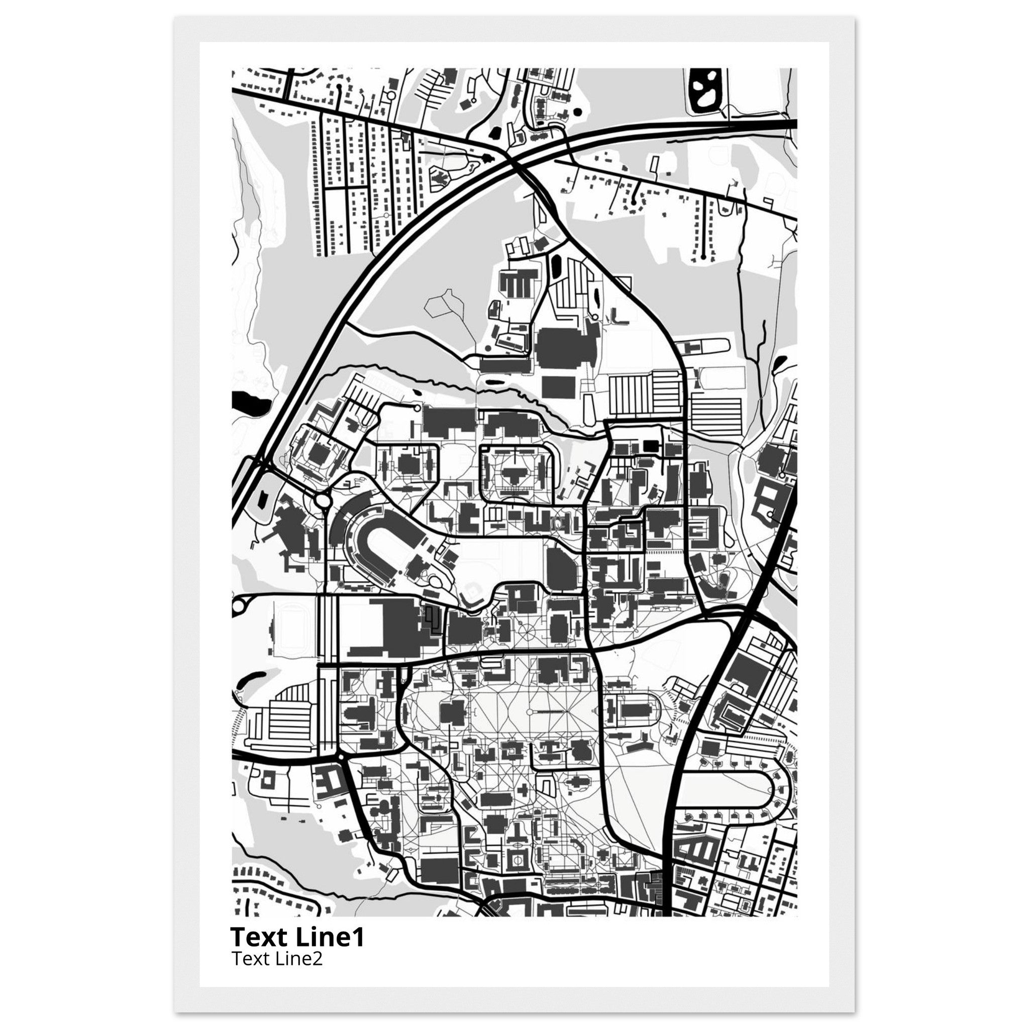 university of maryland college park campus map poster