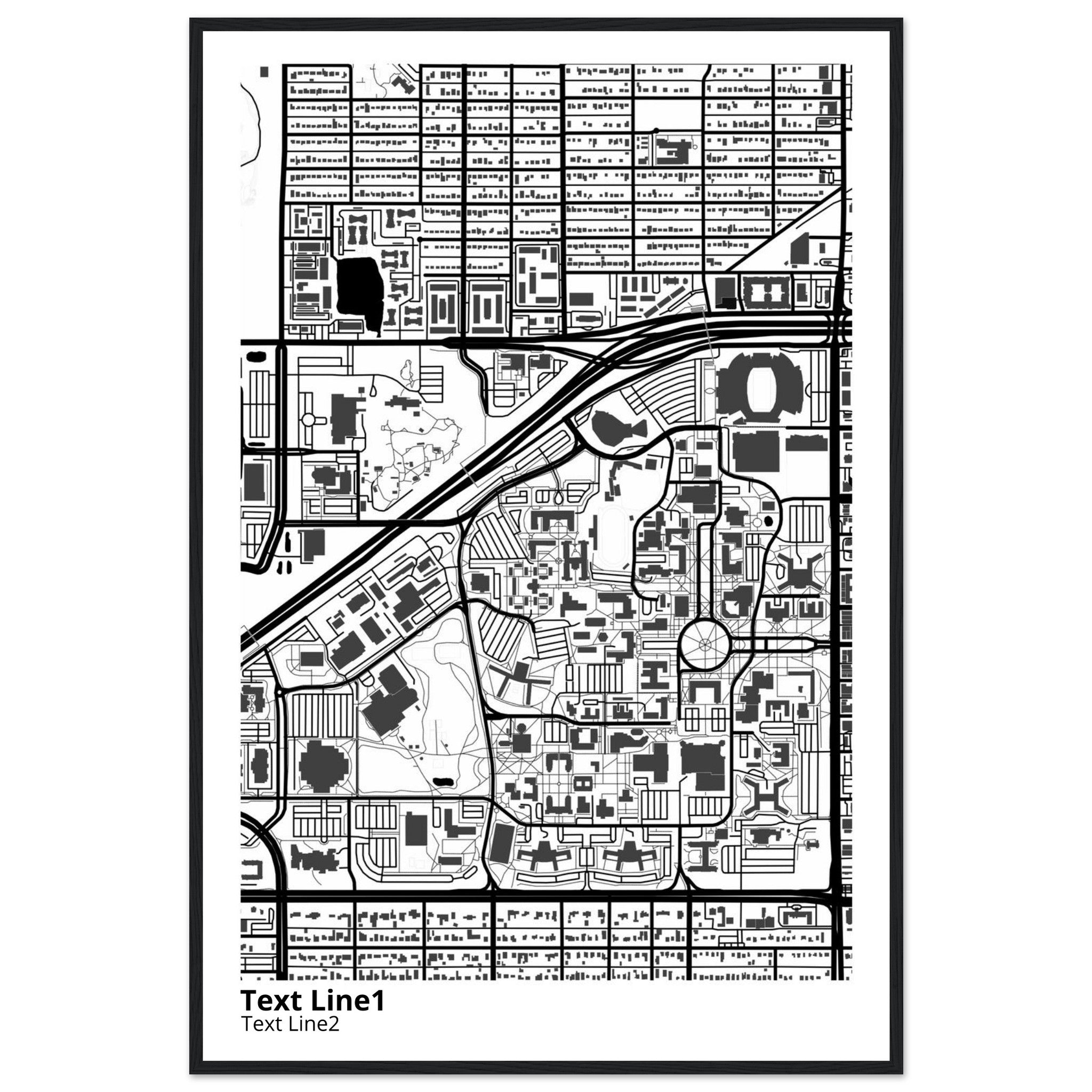 Texas Tech University Campus Map Poster | Graduation Gift - Ink And Atlas