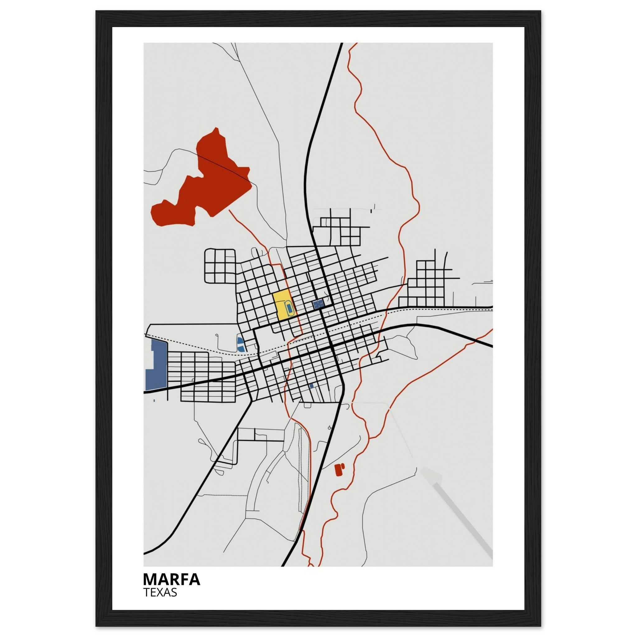 Marfa Texas City Map Poster | Custom Map Art Print - Ink And Atlas