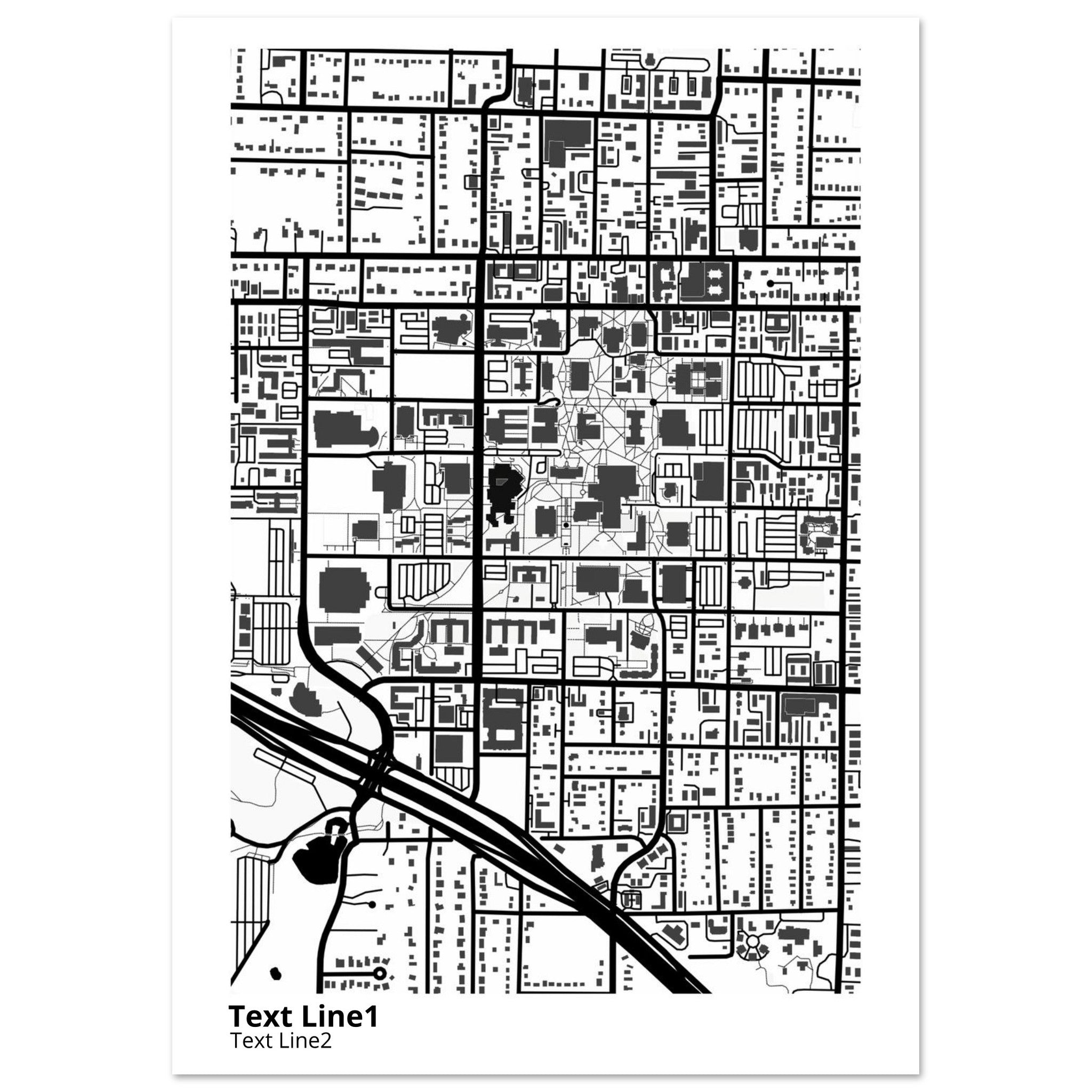 University of North Texas (Denton) Campus Map Poster | Graduation Gift - Ink And Atlas